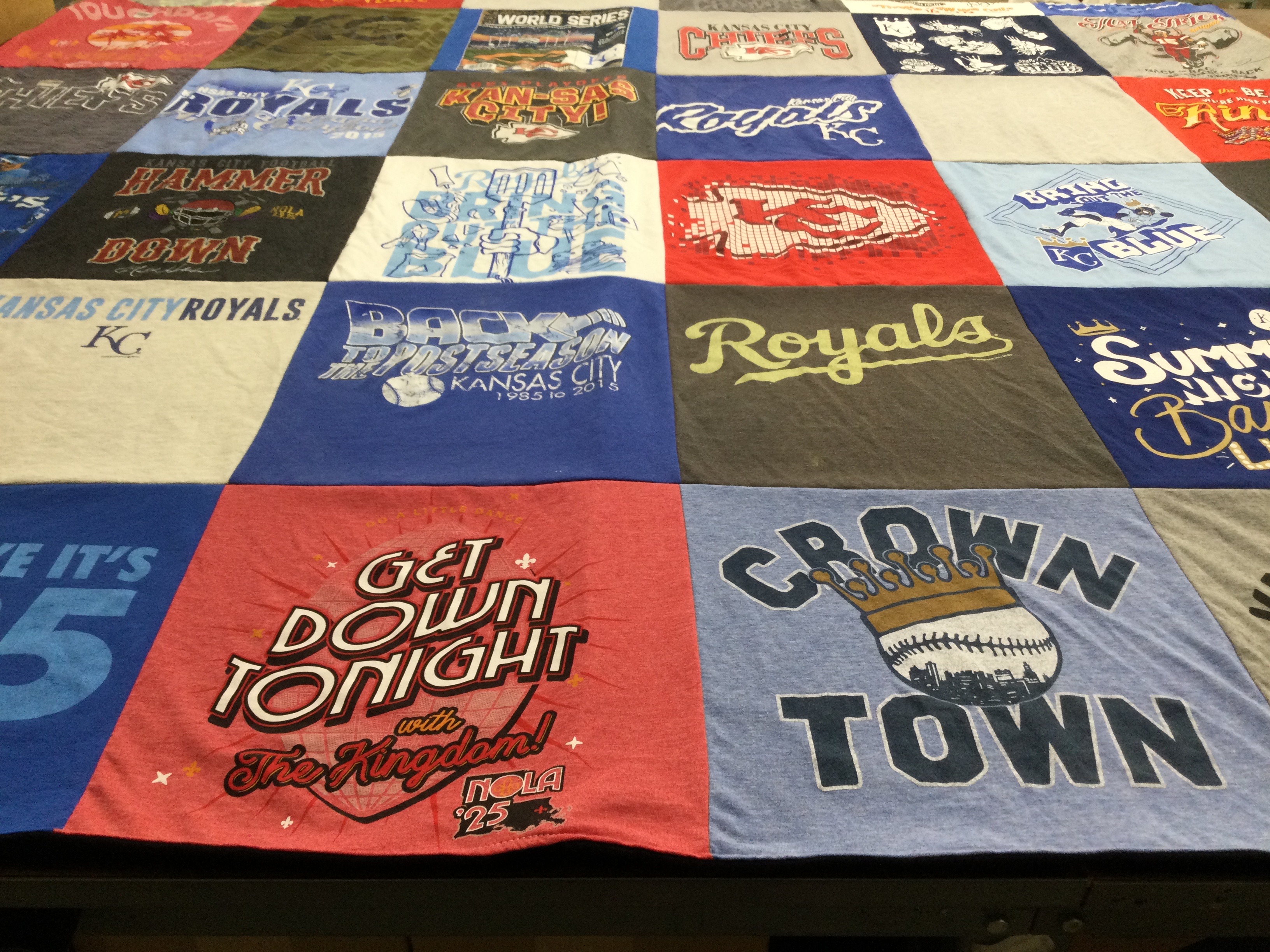 T-shirt quilt featuring kansas city royals by Kari from MO