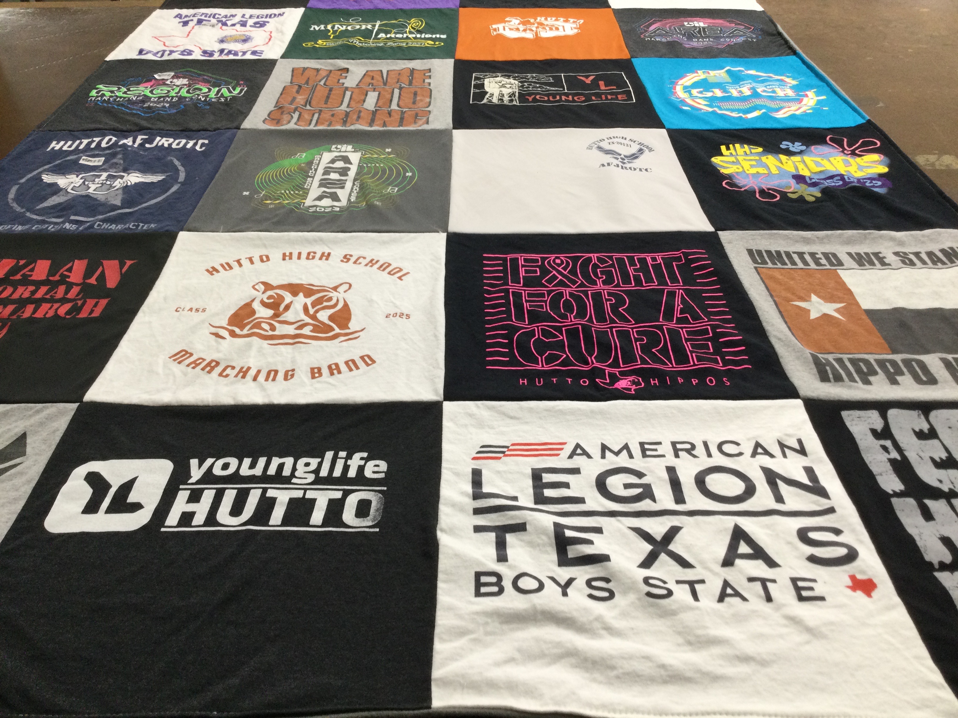 T-shirt quilt featuring hutto hippos by melissa from TX