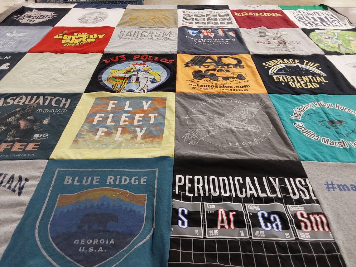 T-shirt quilt from erskine college by MJ from SC