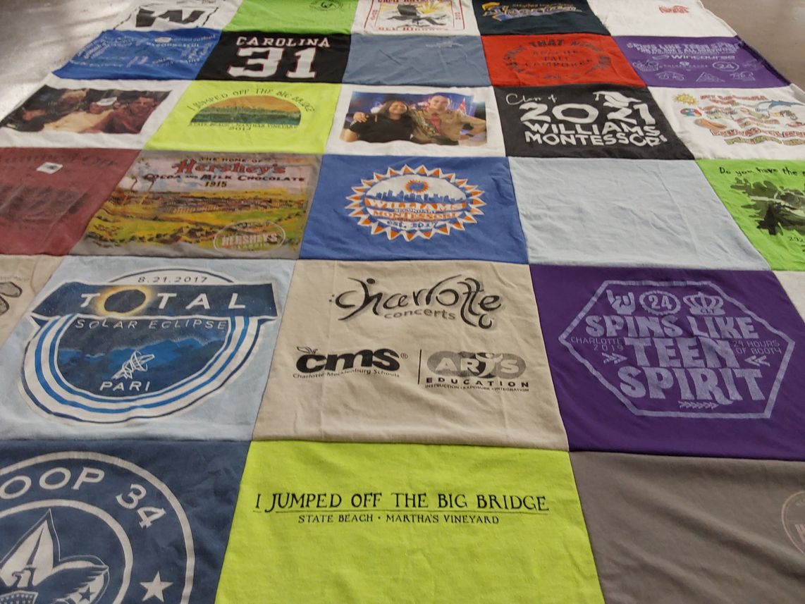 T-shirt quilt from williams montessori school by Tracie from NC