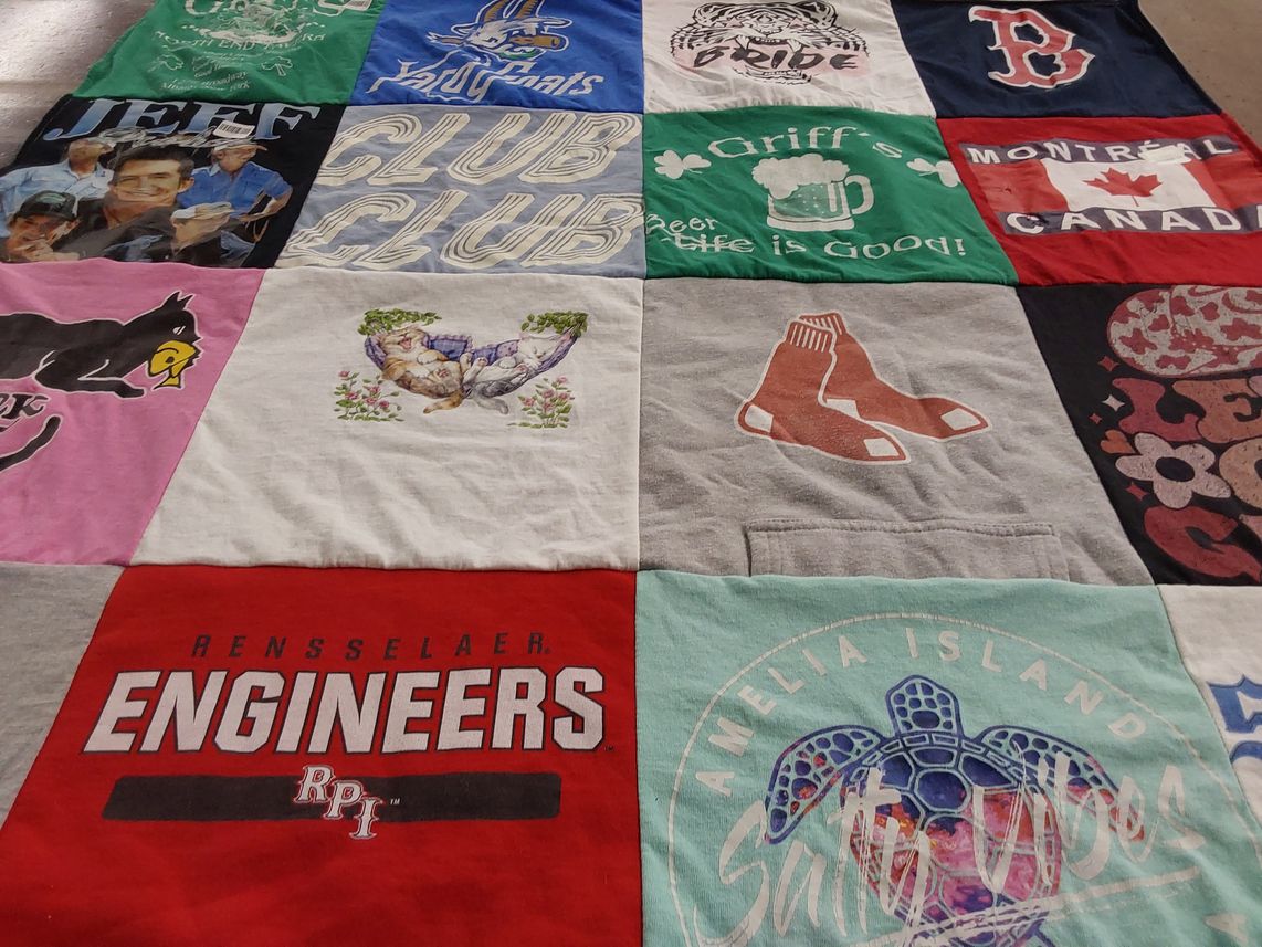 T-shirt quilt featuring boston red sox by Amanda from NY