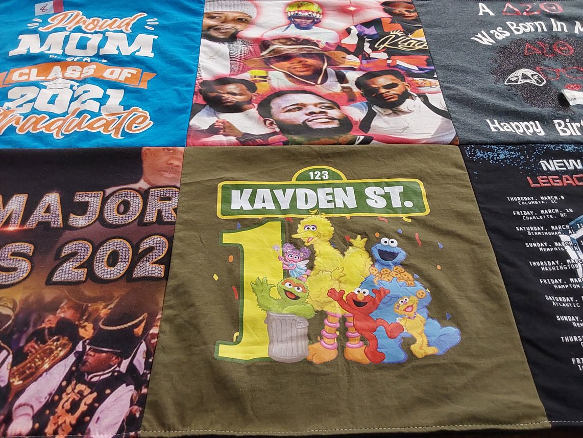 T-shirt quilt from class of 2021 by Keisha from LA