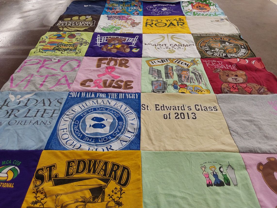 T-shirt quilt from st edward's university by Cynthia from LA