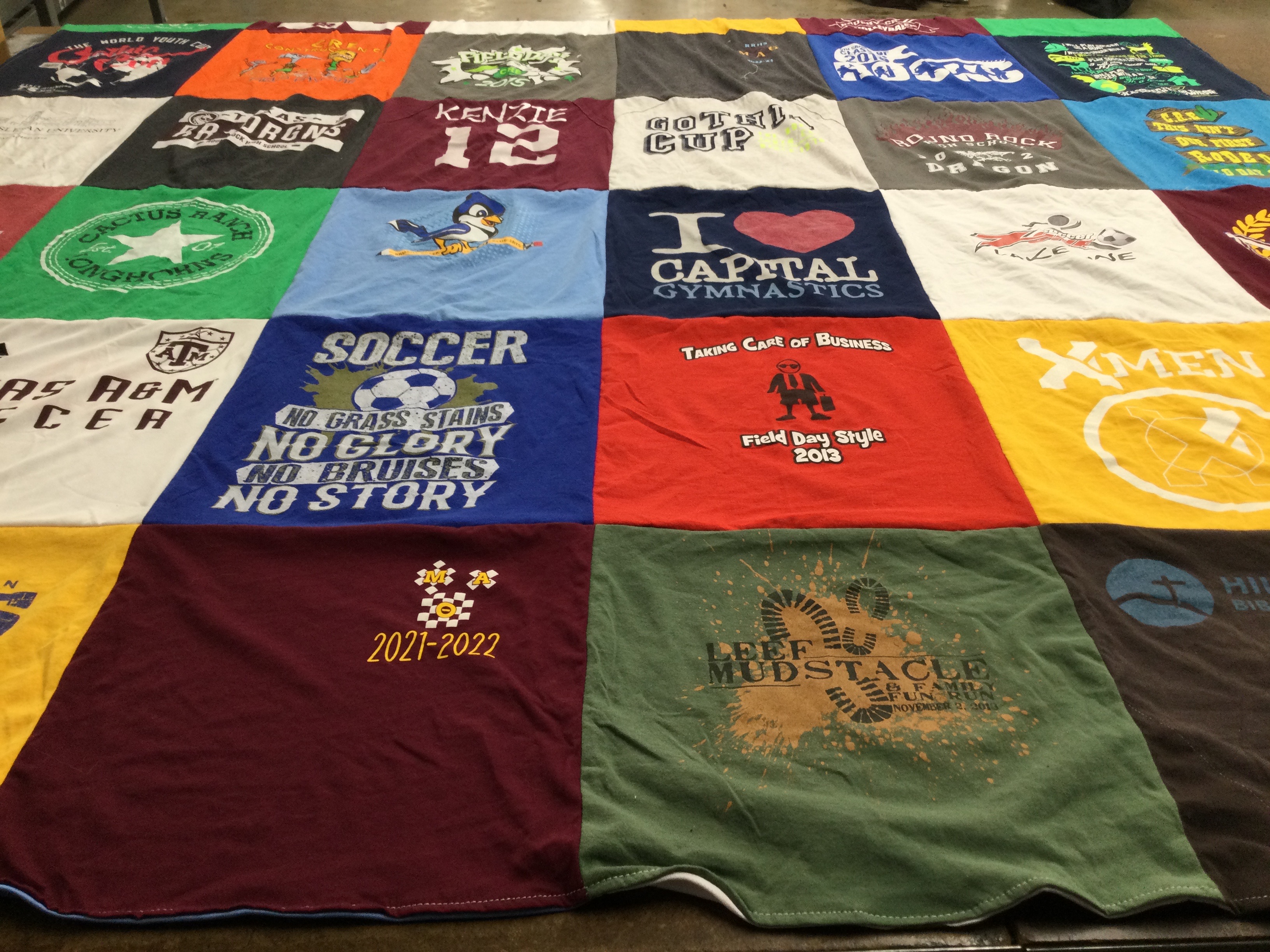 T-shirt quilt featuring texas a&m soccer by Tuesday from TX