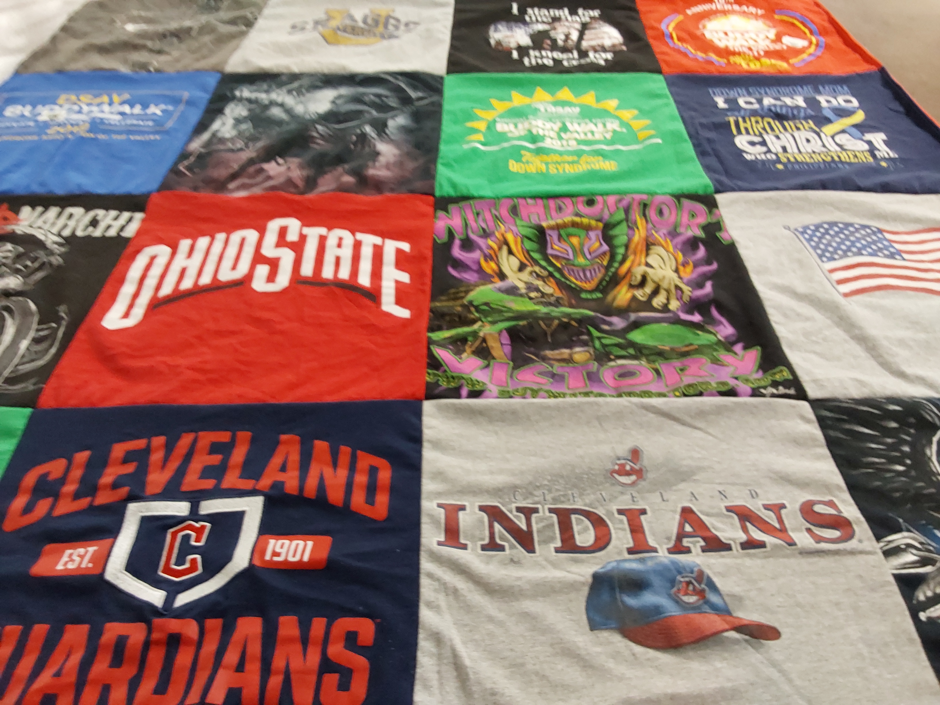 T-shirt quilt featuring cleveland guardians, cleveland indians by Melinda from OH