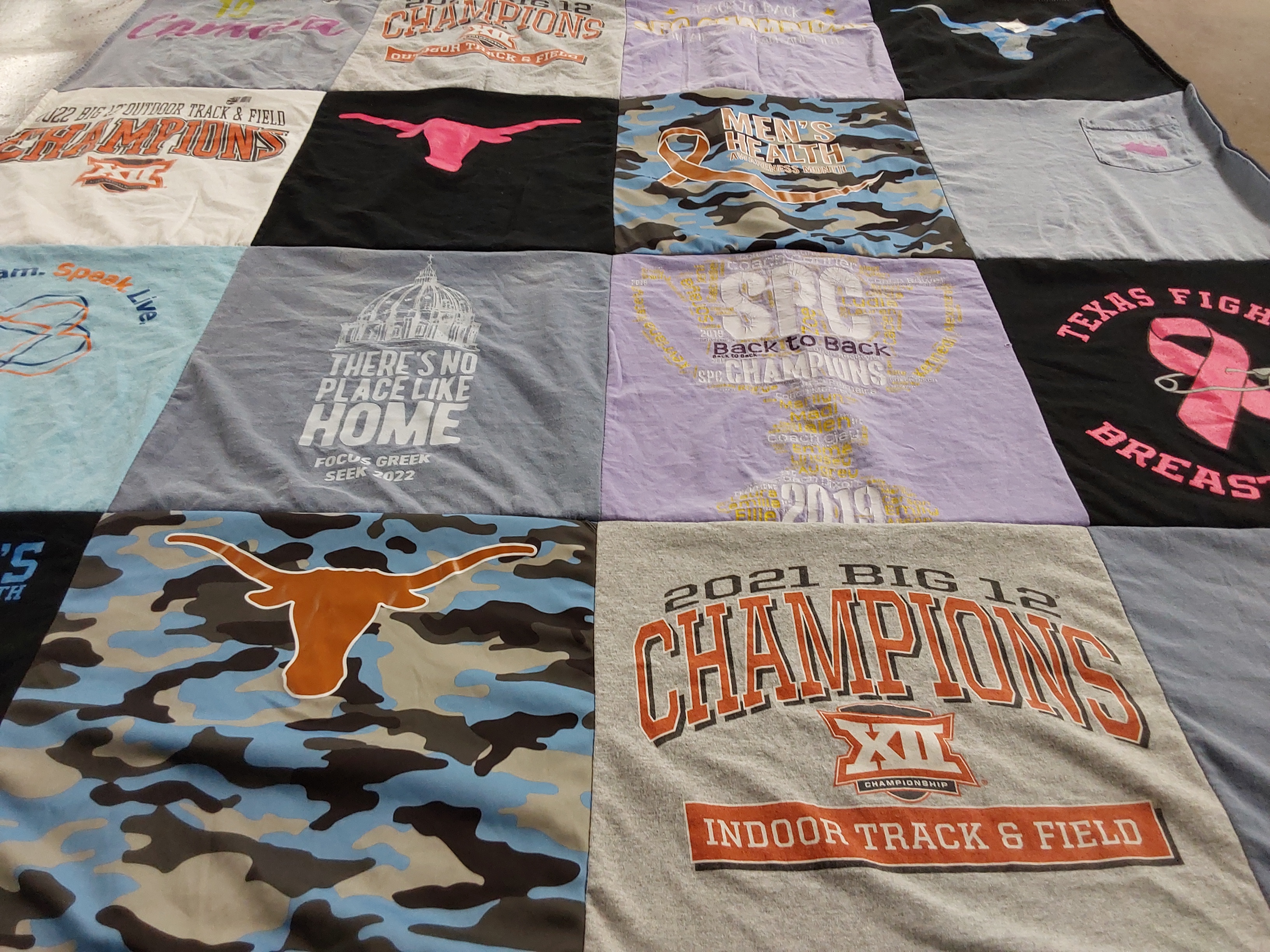 T-shirt quilt featuring university of texas track and field by Marilyn from TX