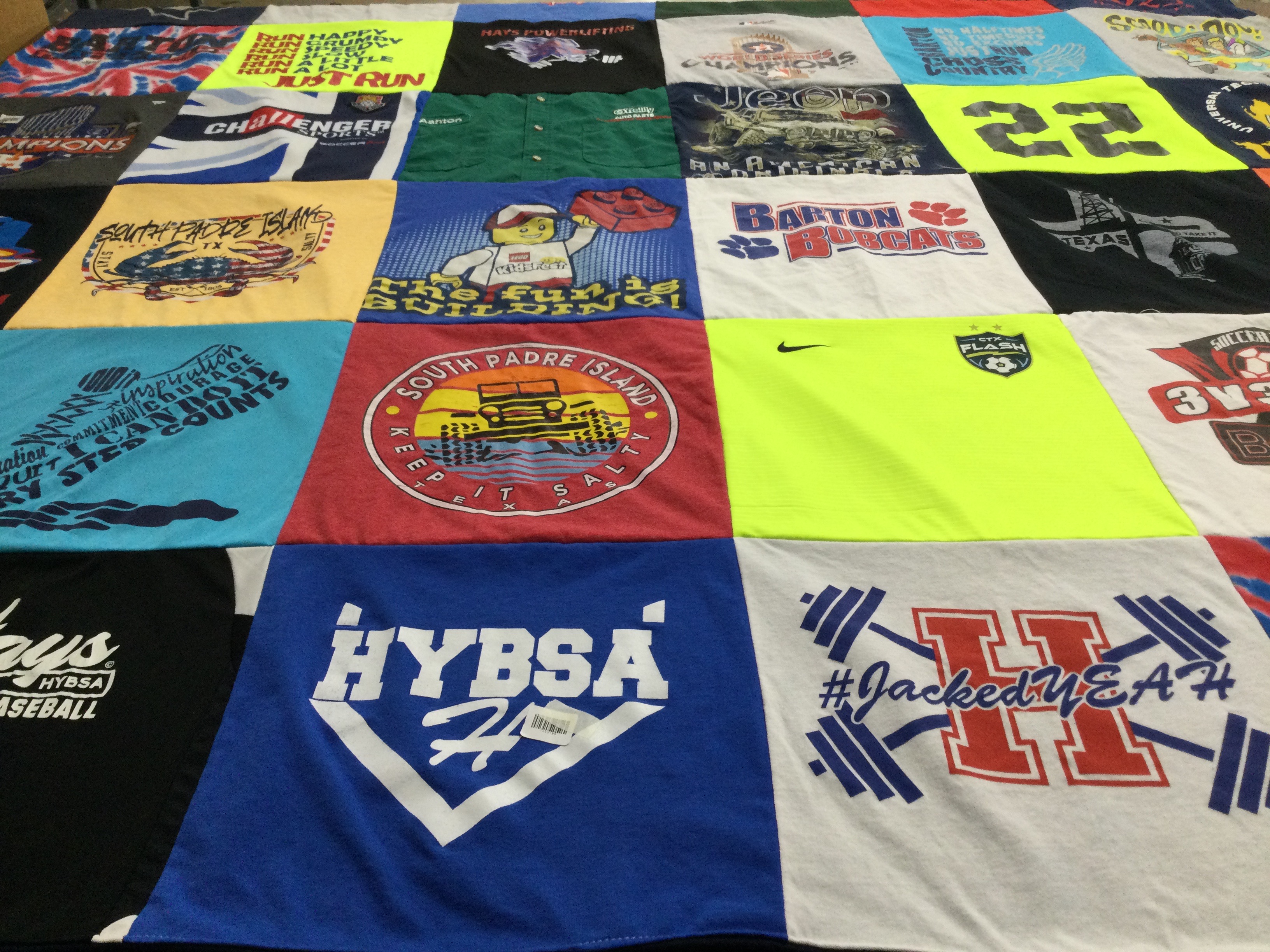 T-shirt quilt featuring flex soccer by Sauni from TX