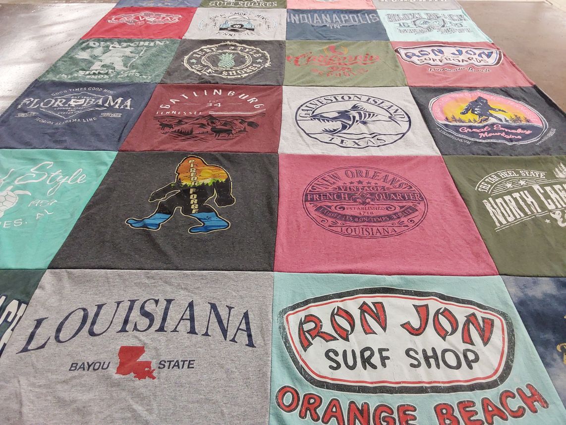 T-shirt quilt with travel, nature themes by Christina  from NC