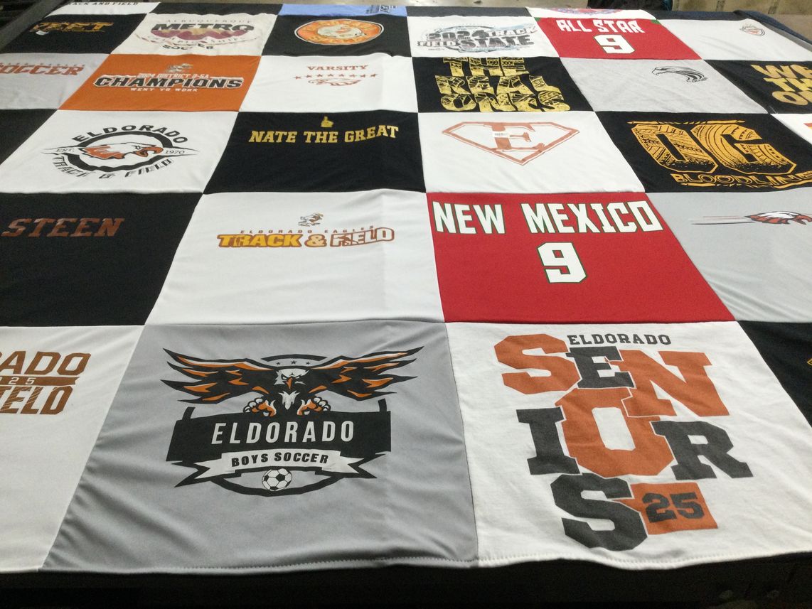 T-shirt quilt featuring eldorado boys soccer, eldorado track and field by Laura from NM