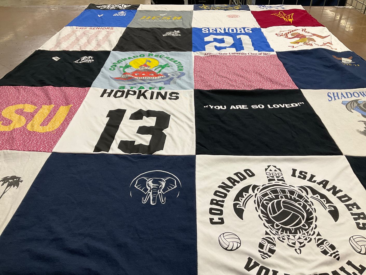 T-shirt quilt featuring coronado islanders, shadow mountain high school by Denise from CA