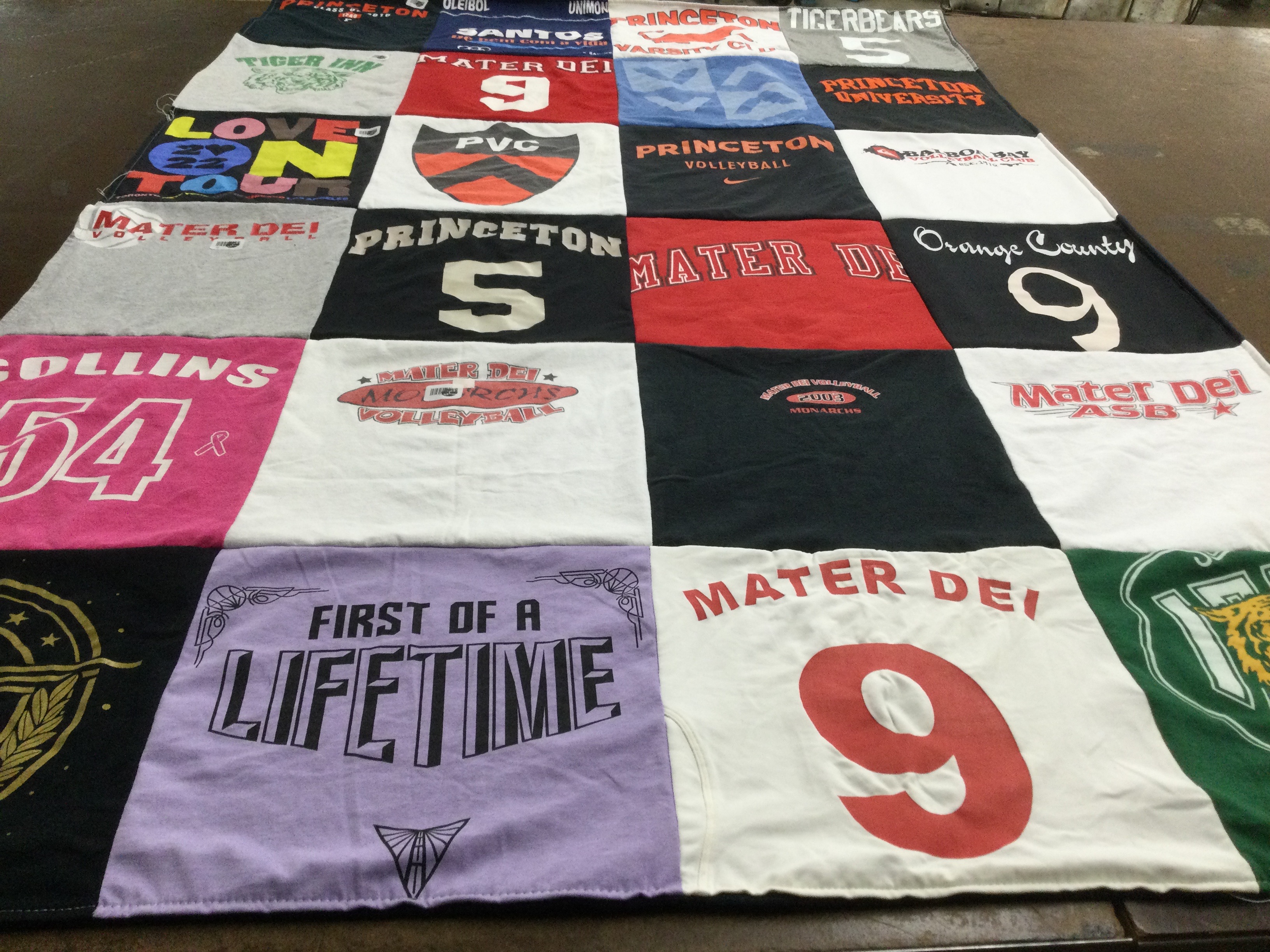 T-shirt quilt featuring mater dei high school volleyball by Taylor from CA