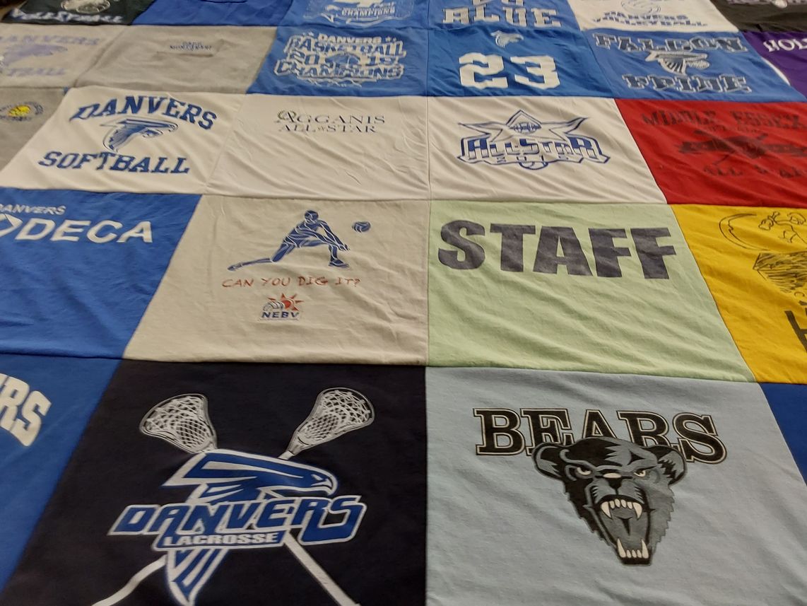 T-shirt quilt featuring danvers high school lacrosse, danvers high school softball by Christina from MA