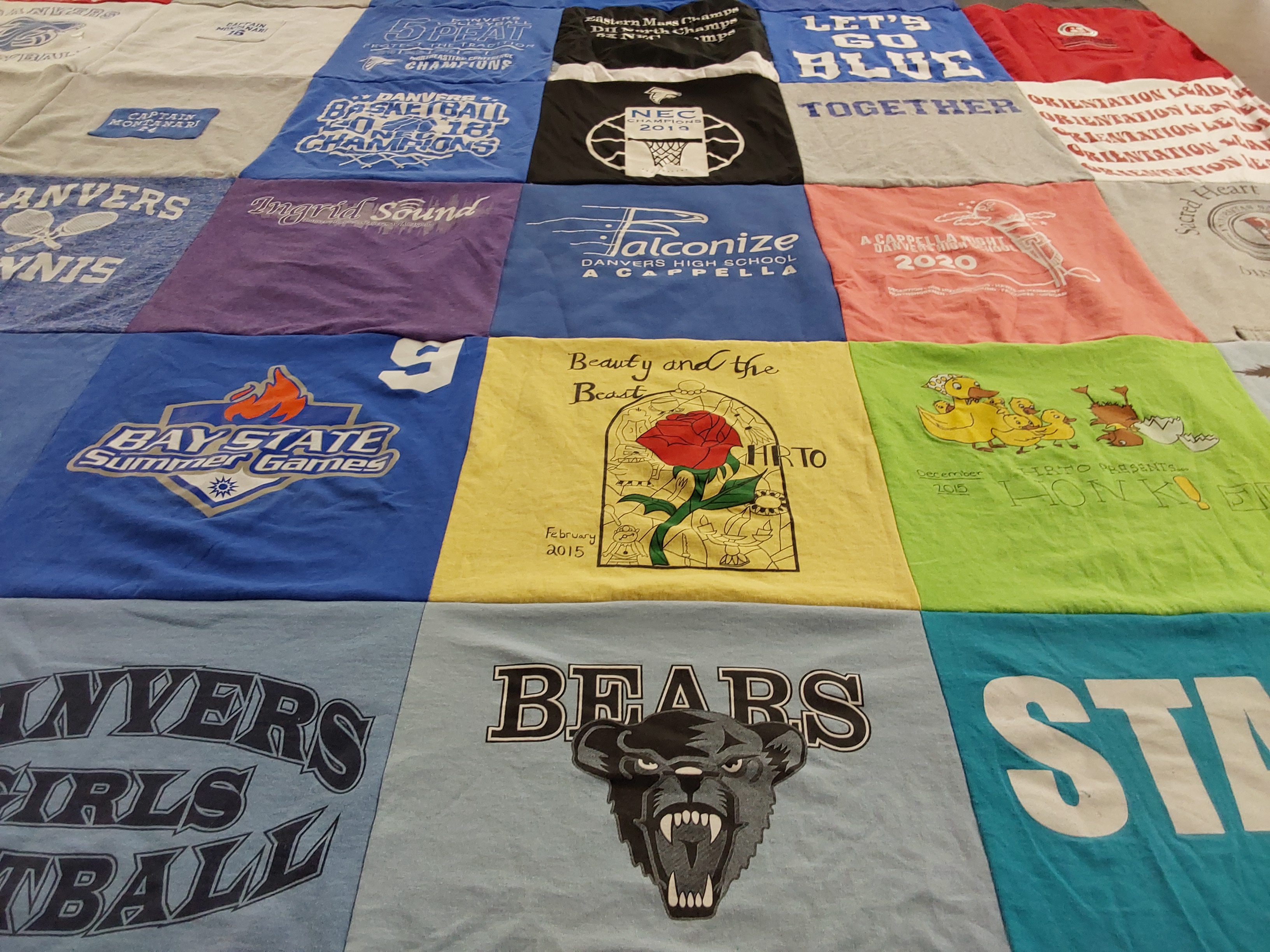 T-shirt quilt featuring danvers girls softball by Christina from MA