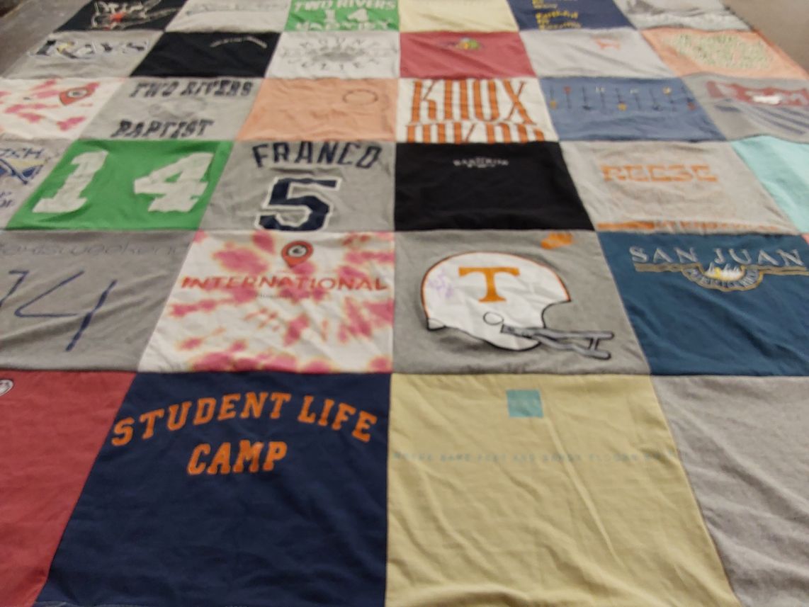 T-shirt quilt from university of tennessee by Gretchen from TN