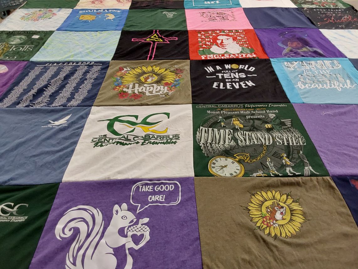 T-shirt quilt from central cabarrus high school by Lisa from NC