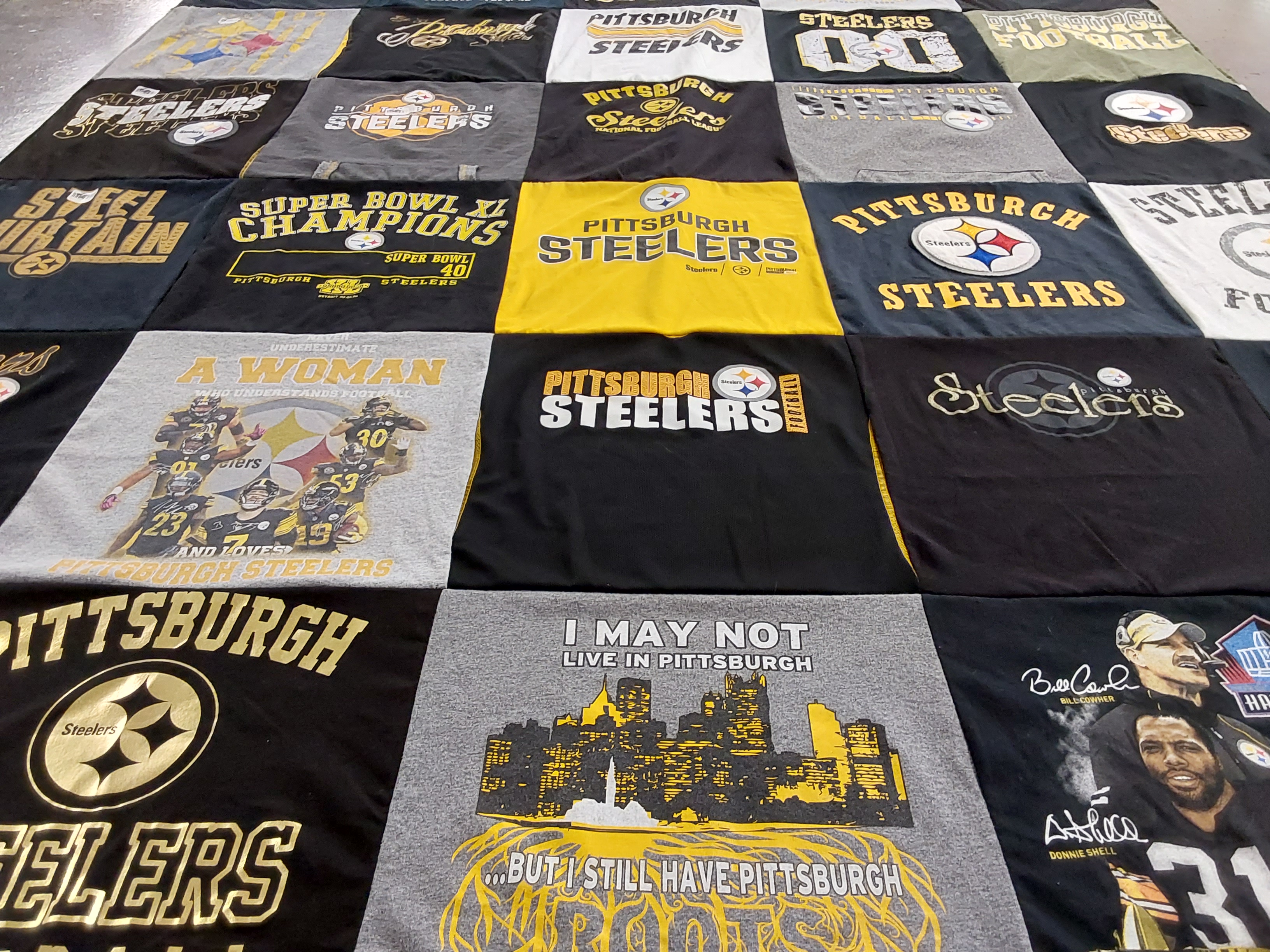 T-shirt quilt featuring pittsburgh steelers by Jennifer from NY