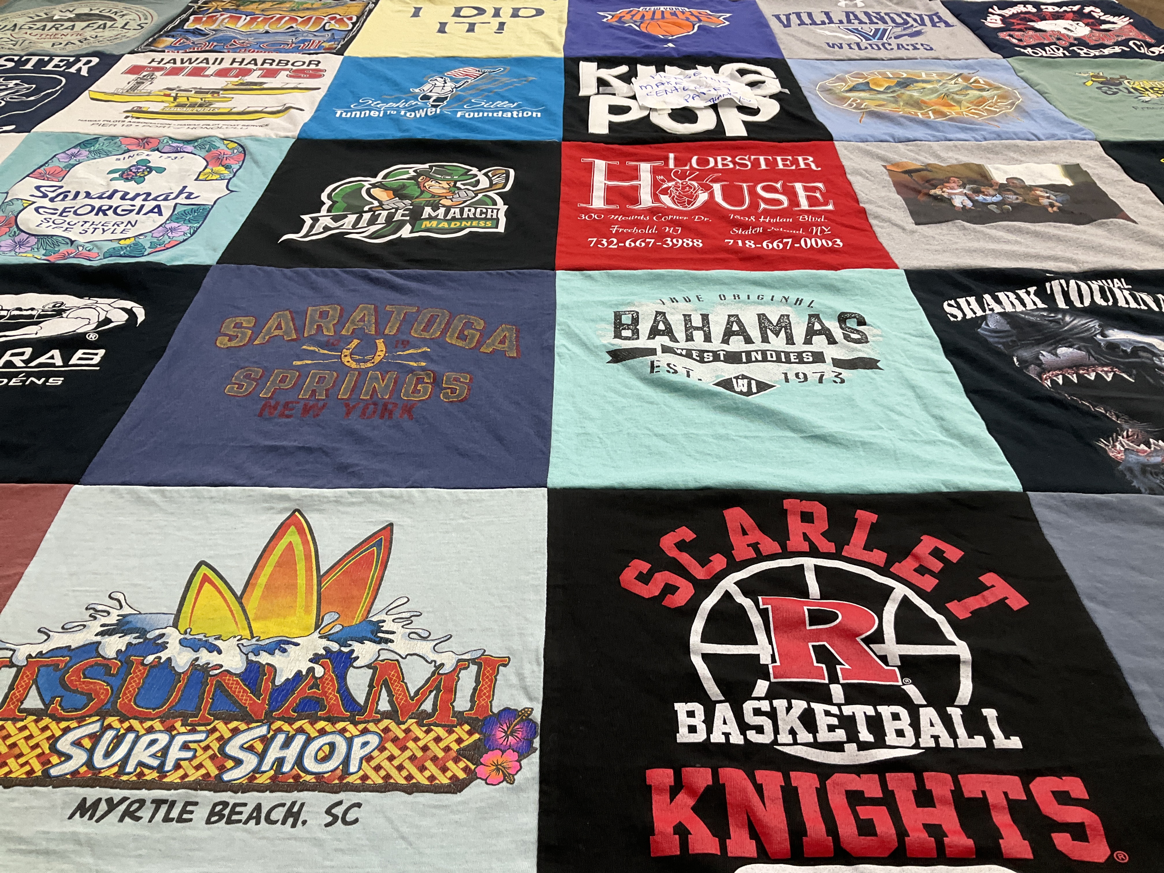 T-shirt quilt featuring villanova university, rutgers university by Kathleen from NJ