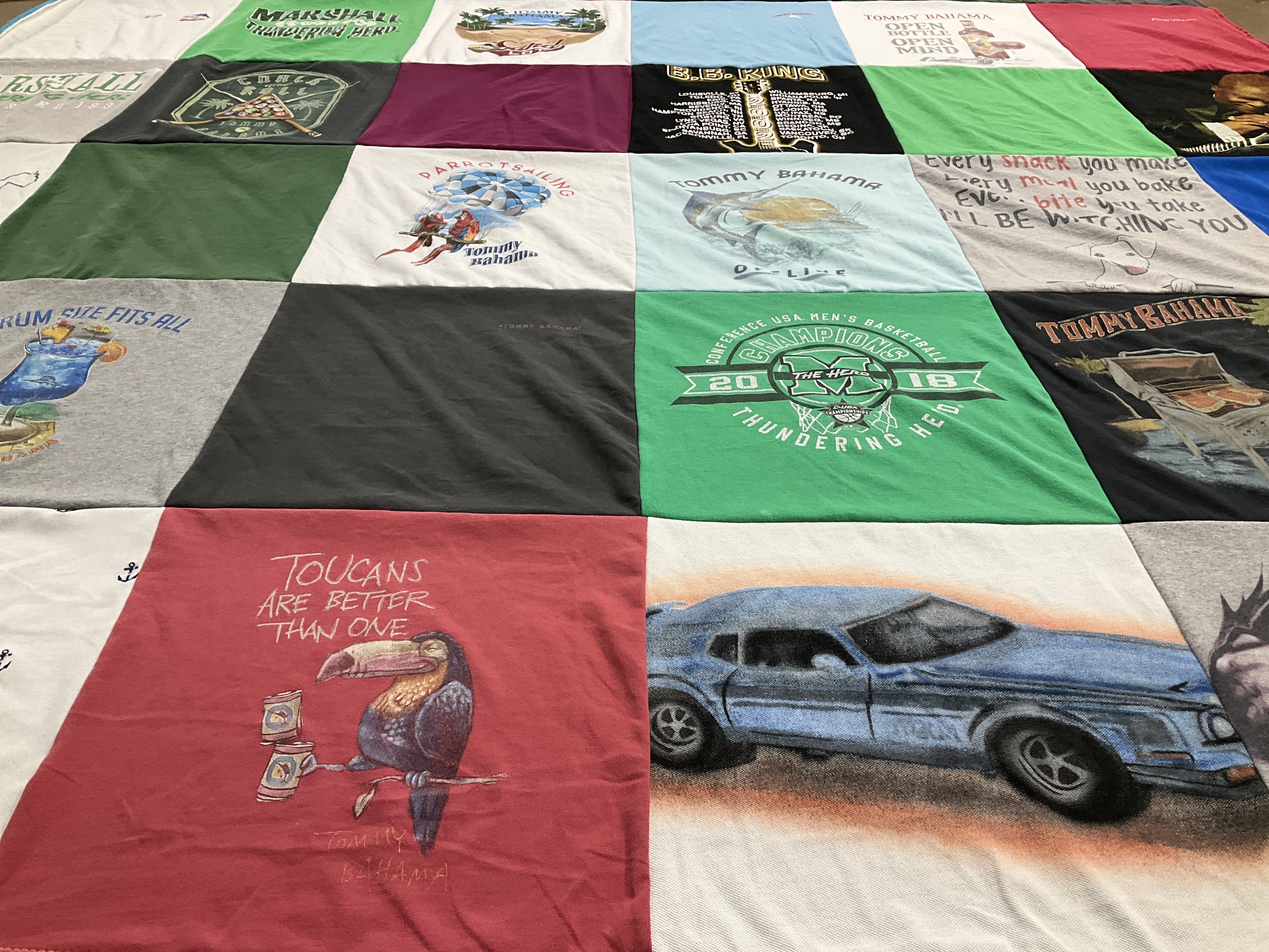 T-shirt quilt featuring marshall university thundering herd by Debra from FL
