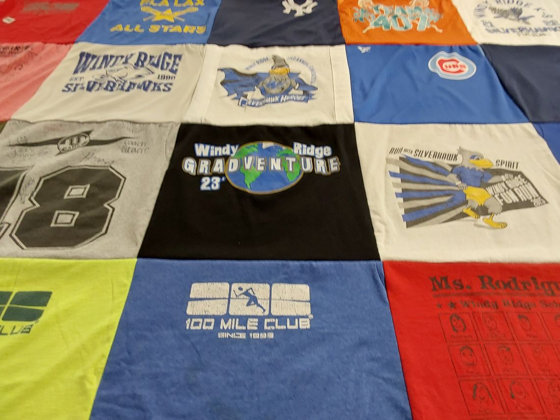 T-shirt quilt from windy ridge middle school by Rebecca from FL