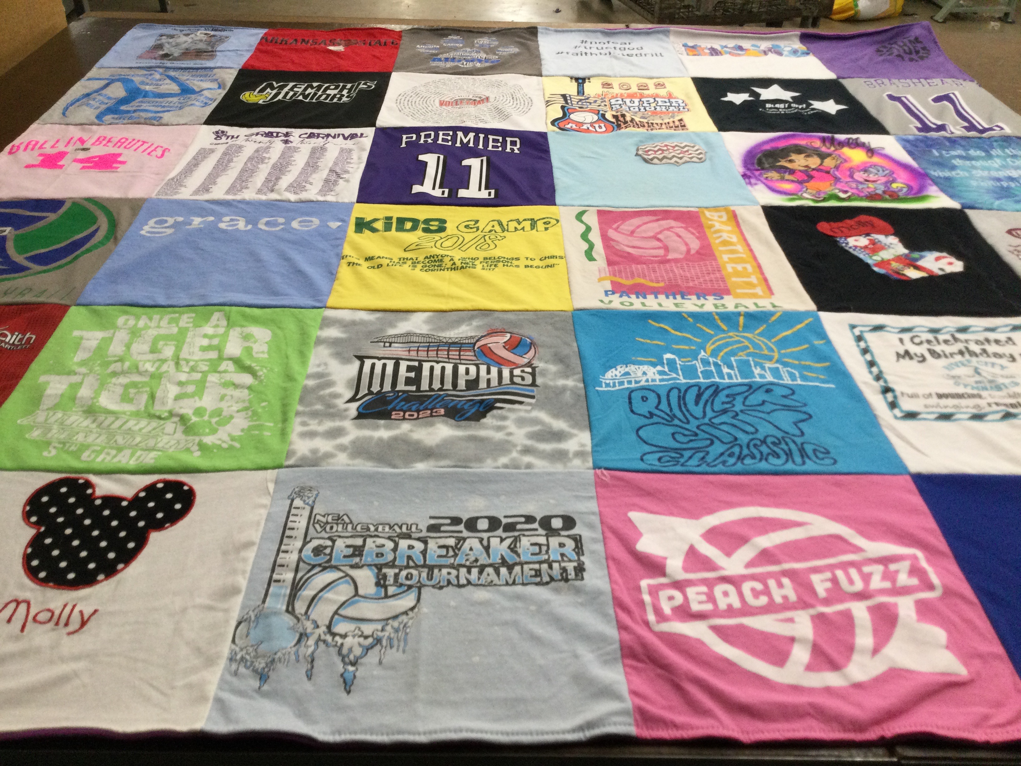 T-shirt quilt featuring bartlett high school volleyball by Heather from TN