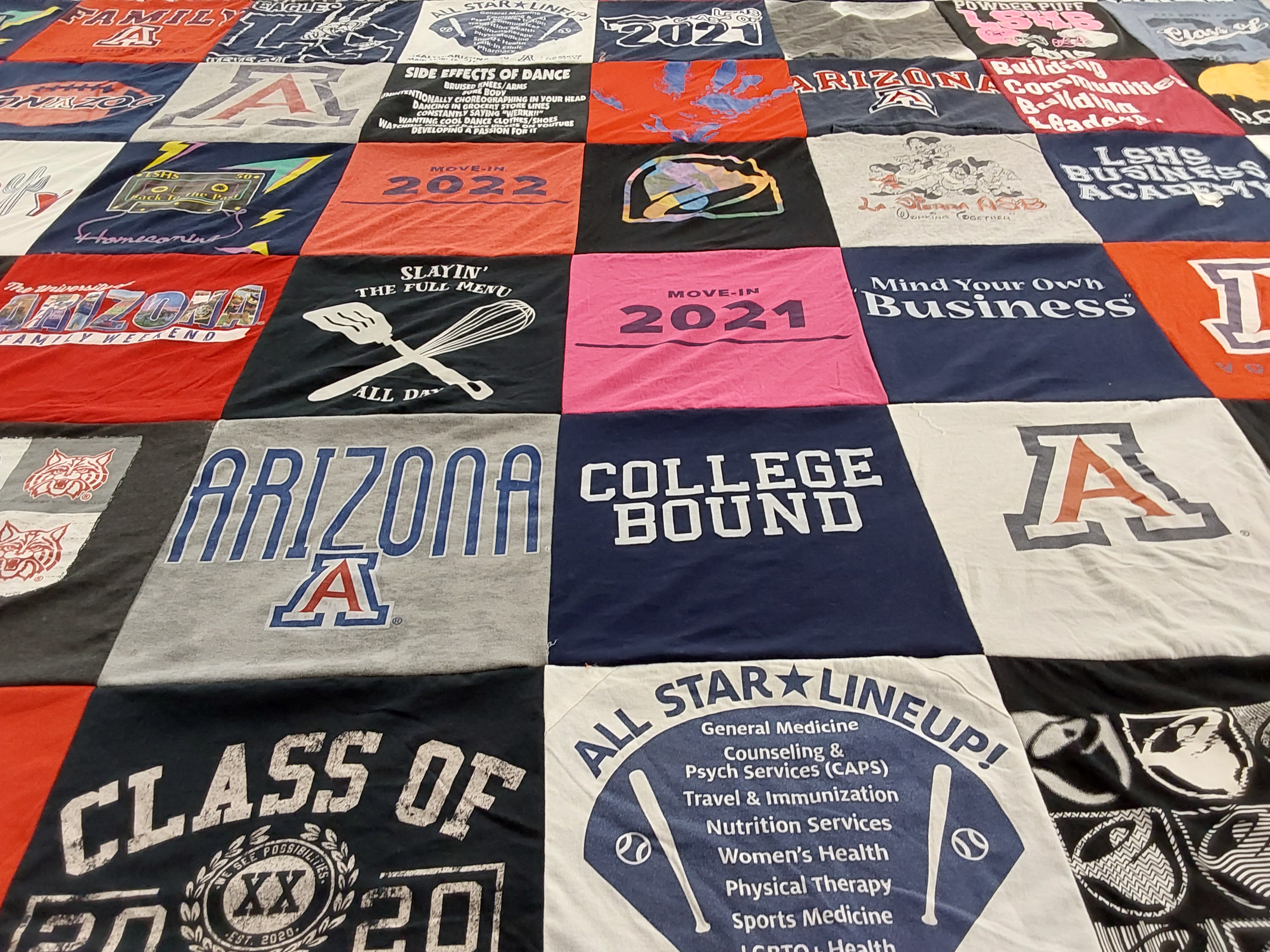T-shirt quilt from university of arizona by Krista from CA