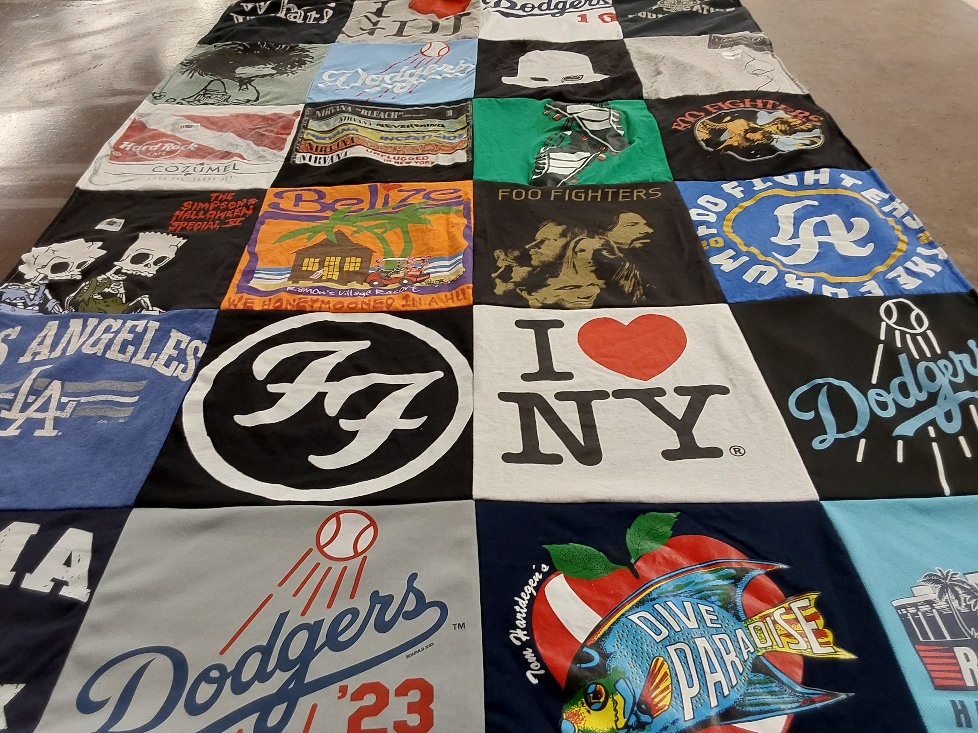 T-shirt quilt featuring los angeles dodgers by Ruth from CA