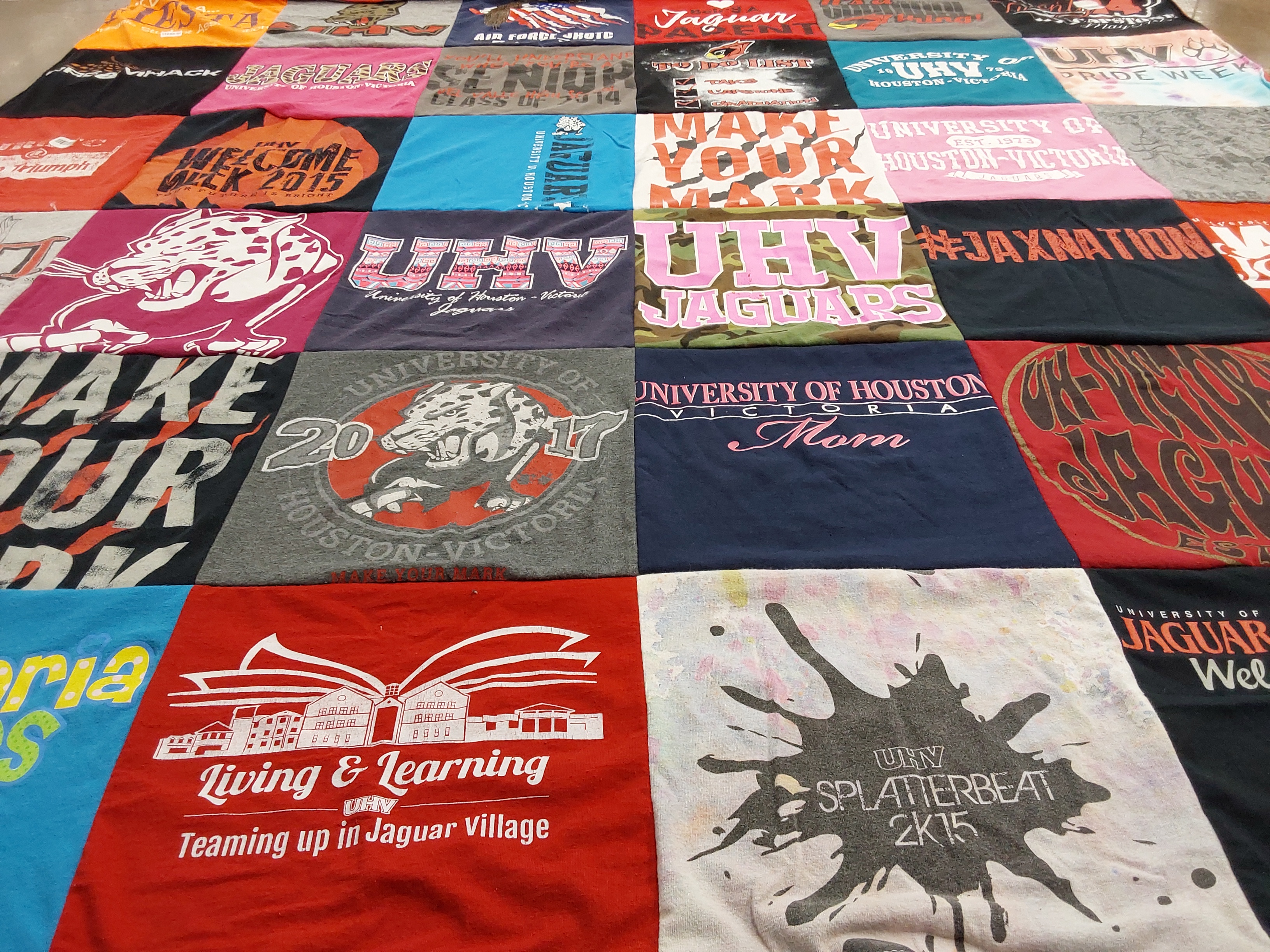 T-shirt quilt featuring uhv jaguars by Cynthia from TX