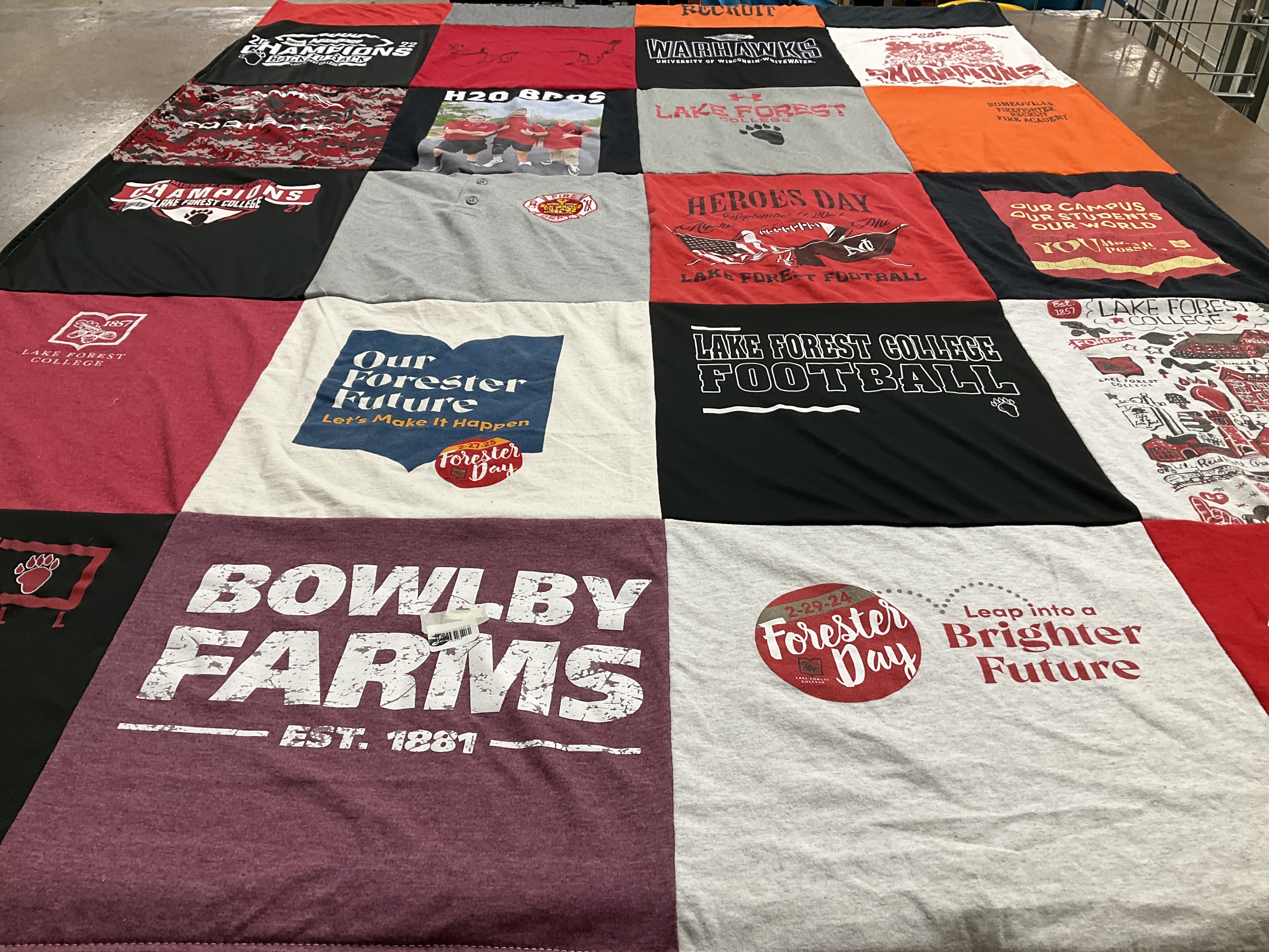 T-shirt quilt featuring lake forest college football by Laurine from IL
