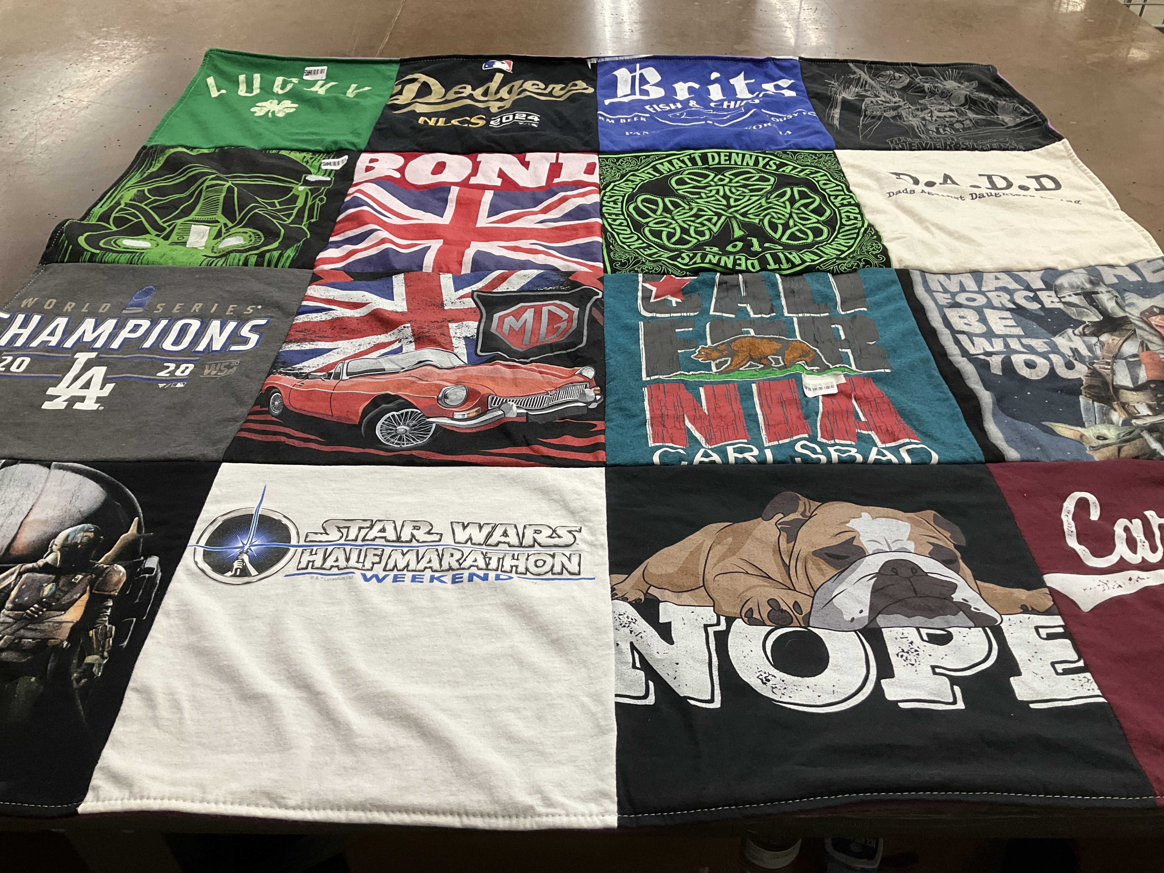 T-shirt quilt featuring los angeles dodgers by Gina from CA