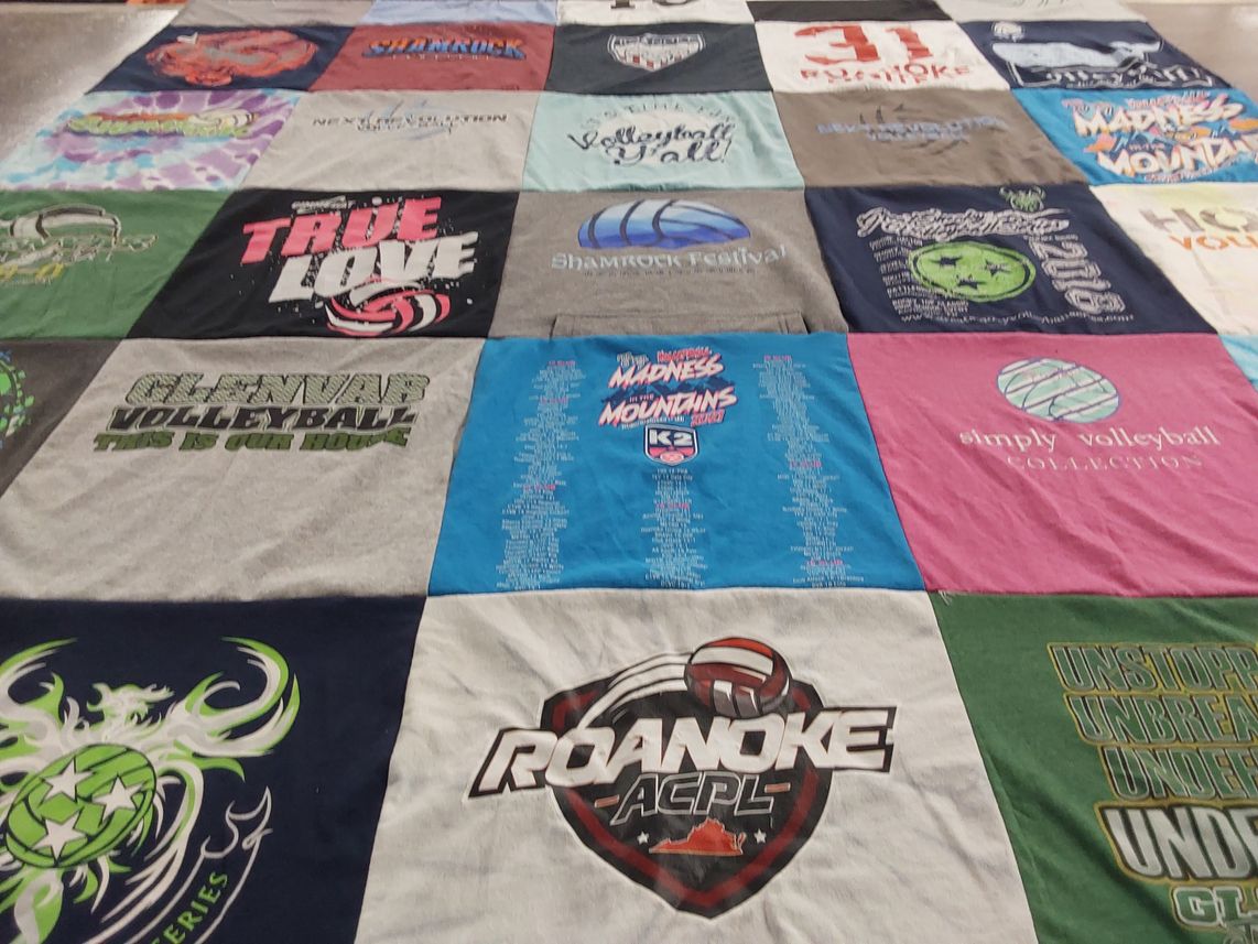 T-shirt quilt featuring glenvar volleyball, roanoke volleyball by Jennifer from VA