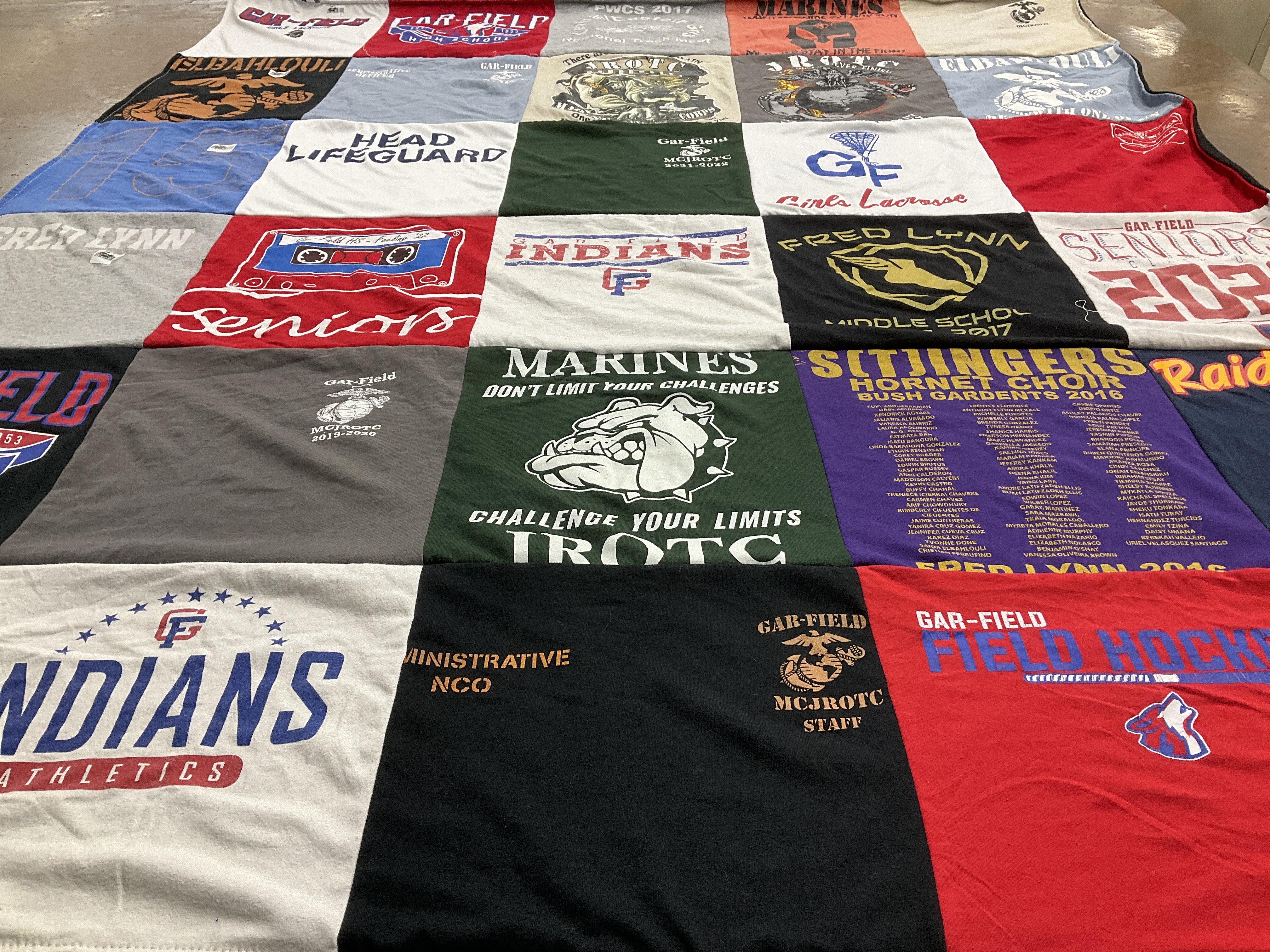 T-shirt quilt featuring gar-field high school athletics by saida from VA
