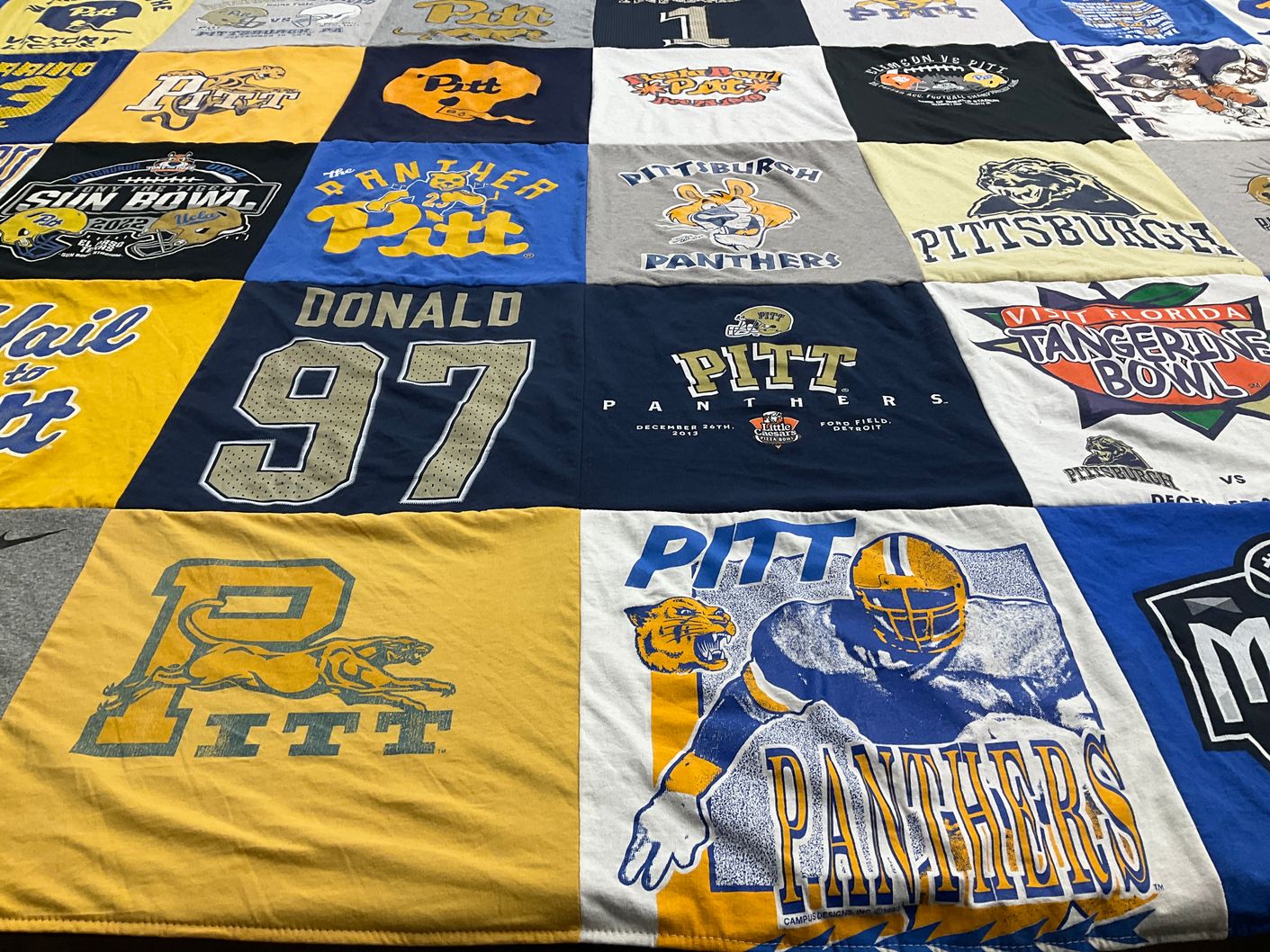 T-shirt quilt featuring pitt panthers by Mike from MI