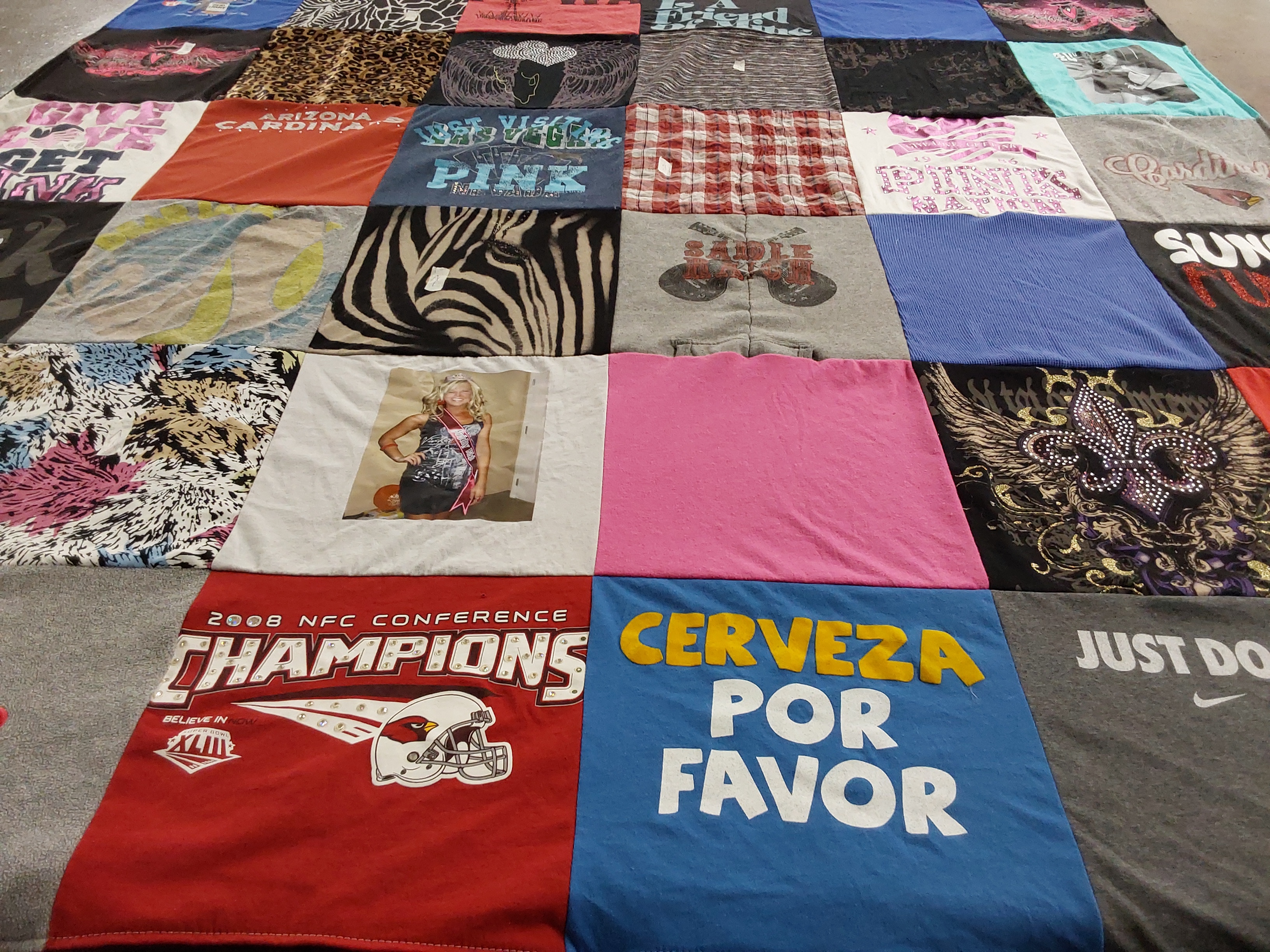 T-shirt quilt featuring arizona cardinals by Cindy from AZ