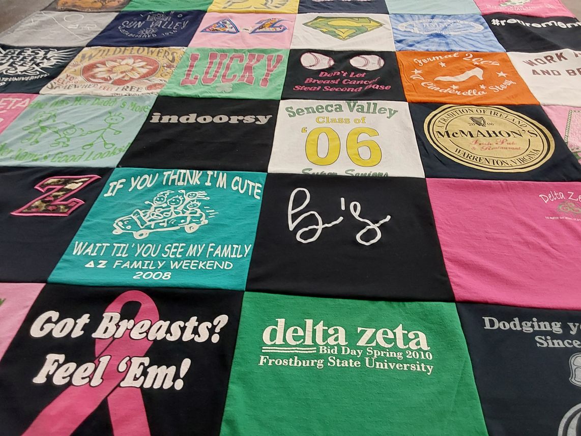 T-shirt quilt from frostburg state university, seneca valley high school by Jennifer from VA