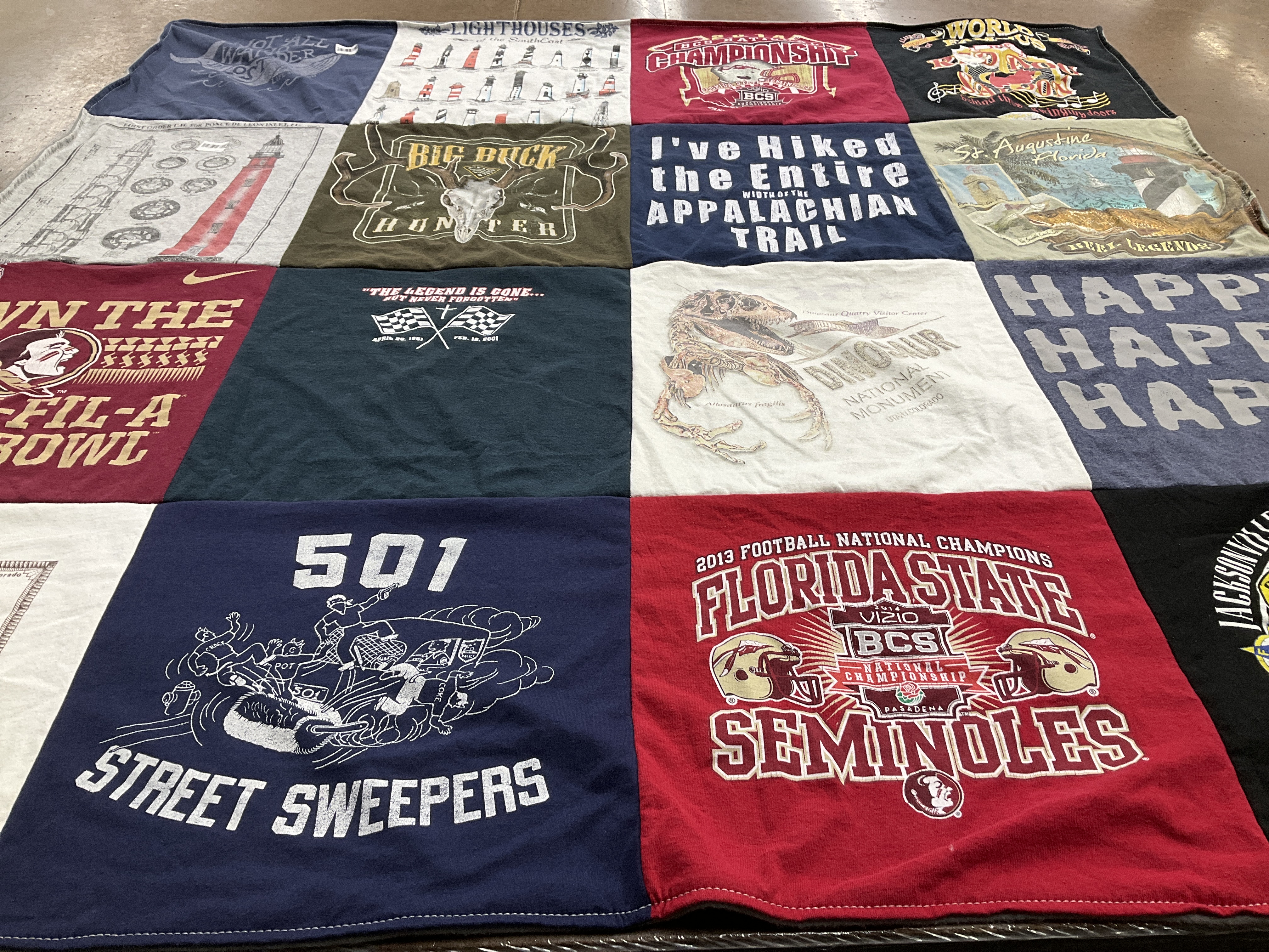 T-shirt quilt featuring florida state seminoles by Jennifer from FL