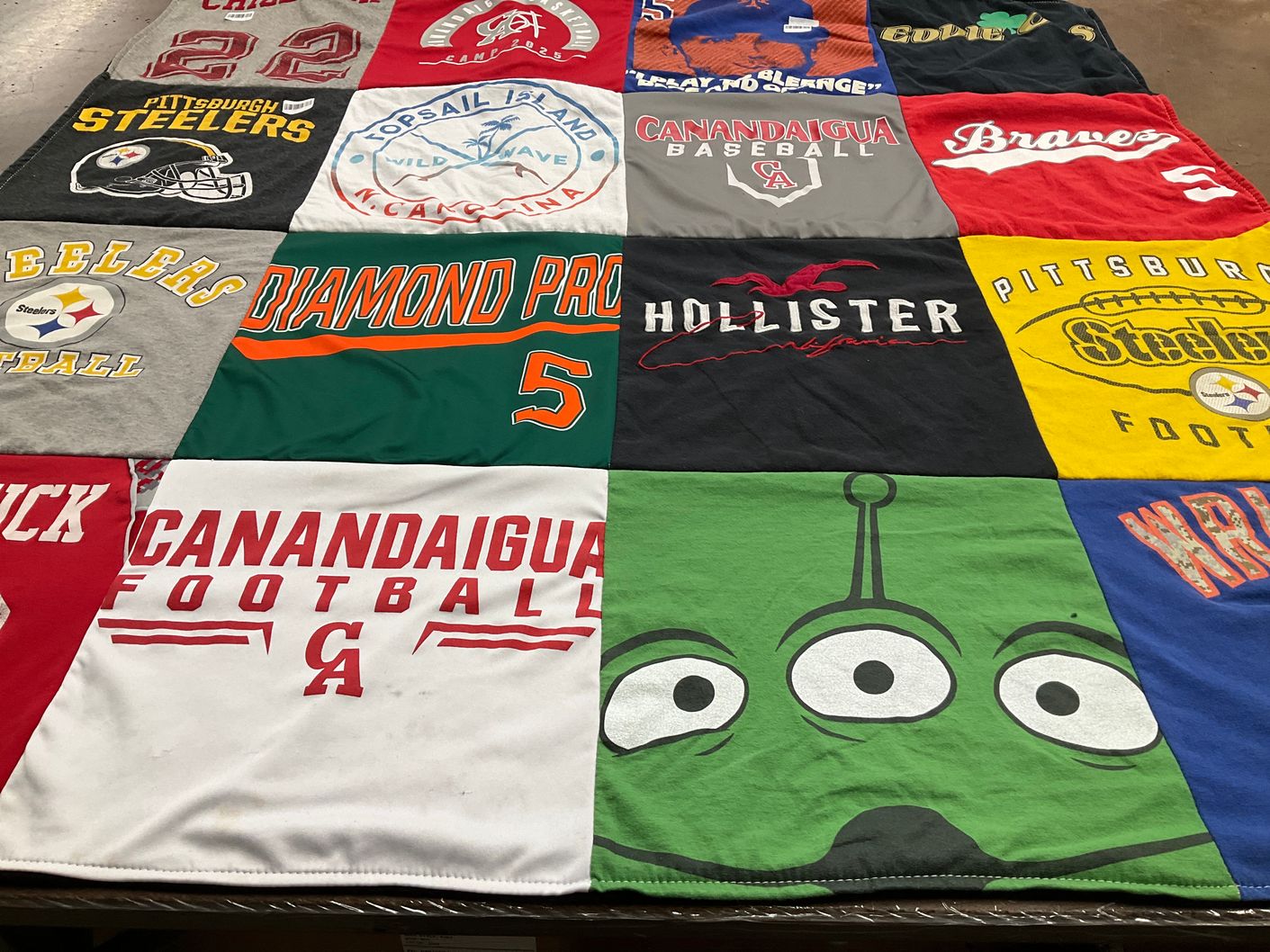 T-shirt quilt featuring canandaigua football, pittsburgh steelers by Amanda from NY