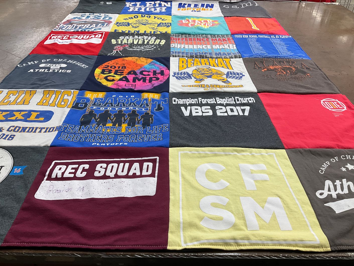 T-shirt quilt featuring klein bearkat football by Donna from TX