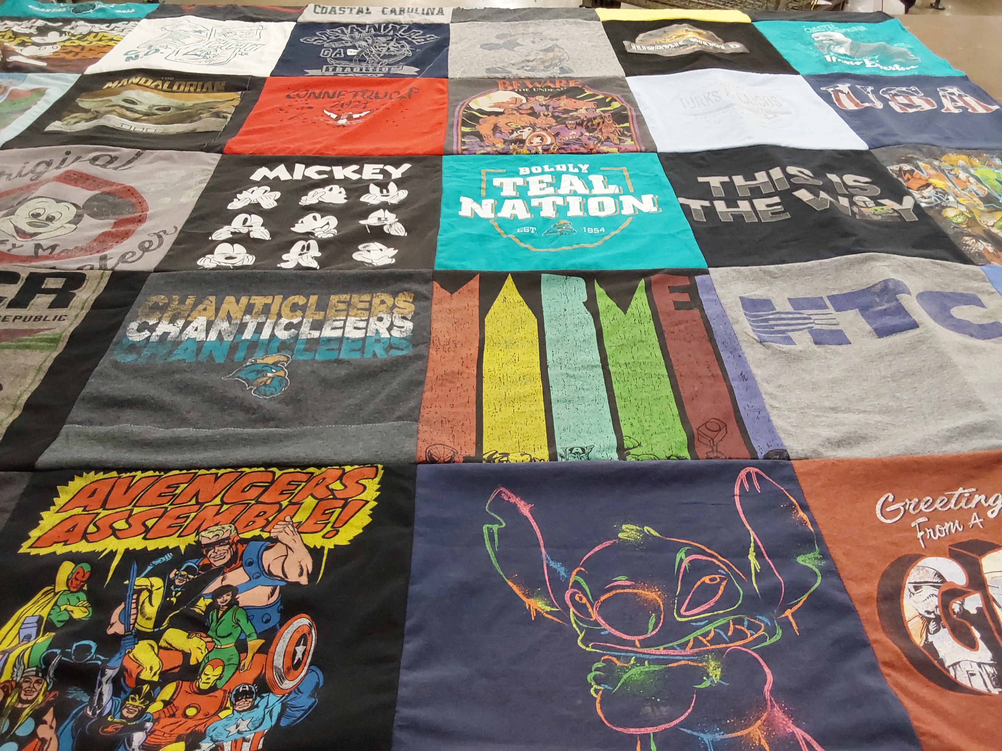 T-shirt quilt featuring chanticleers by Joseph from SC