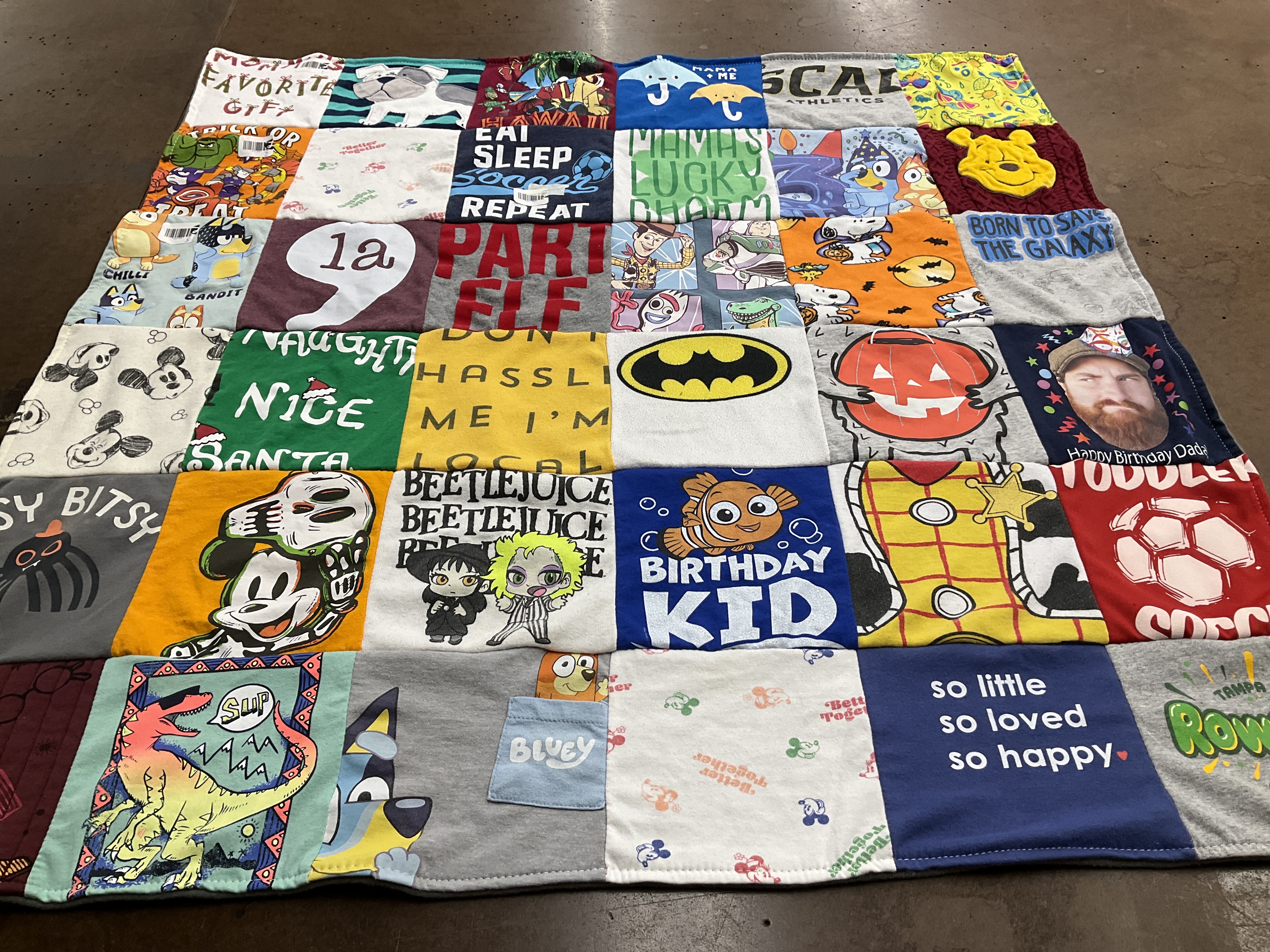 T-shirt quilt with nostalgia, celebration themes by Marline from FL