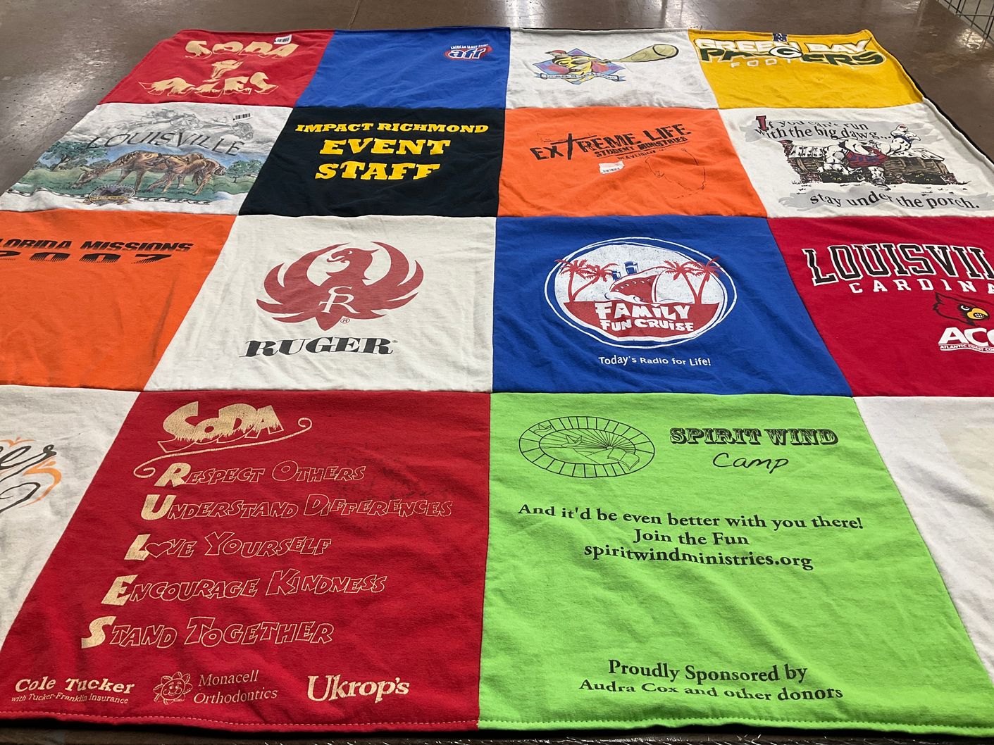 T-shirt quilt from louisville cardinals by Nancy from VA