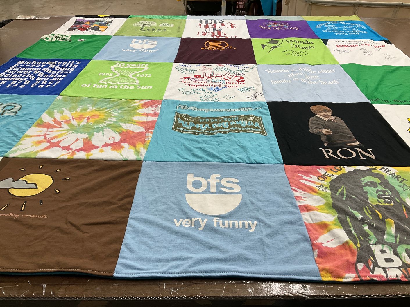 T-shirt quilt with amusement, theater themes by Karen from NC