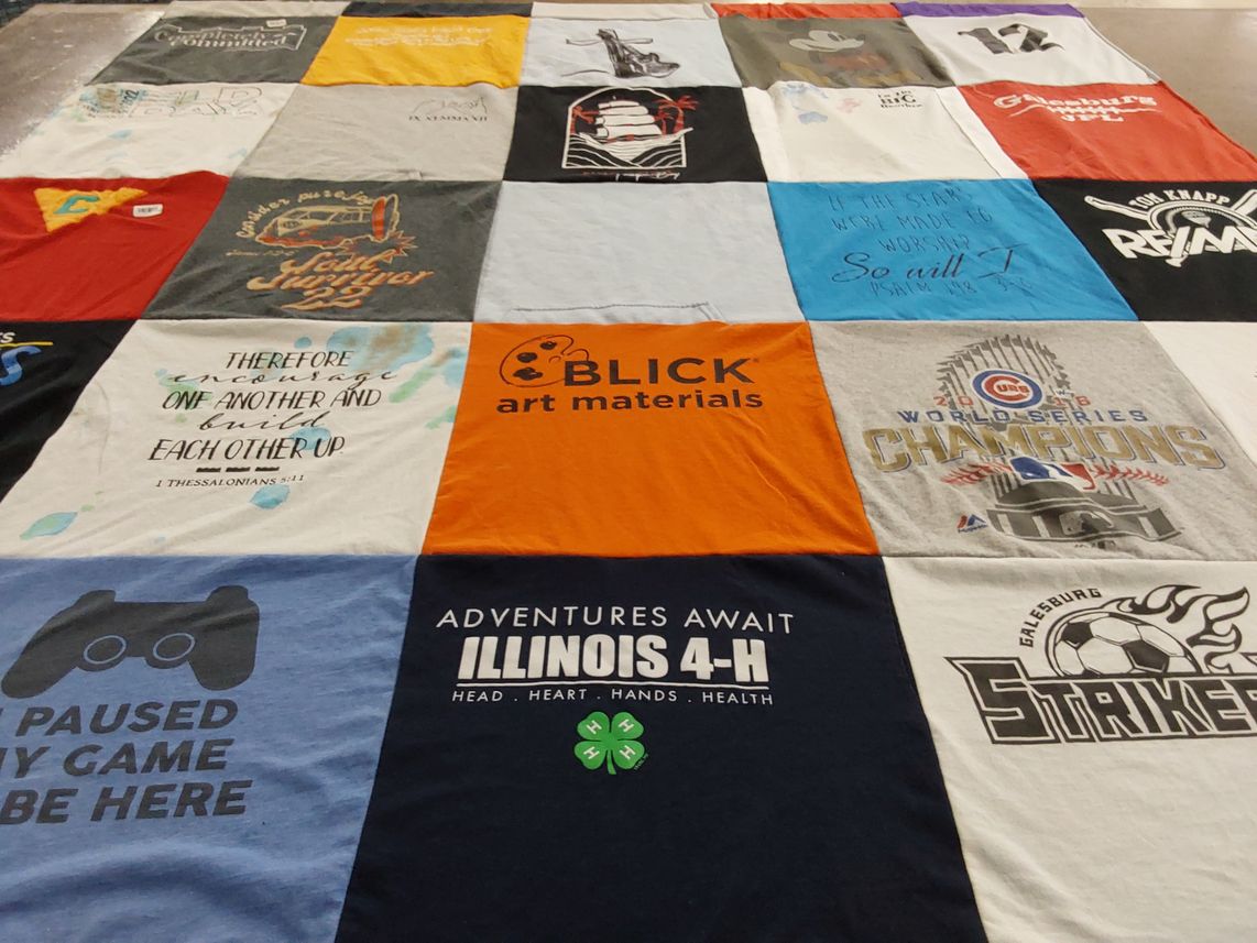 T-shirt quilt featuring galesburg strikers by Kara from IL