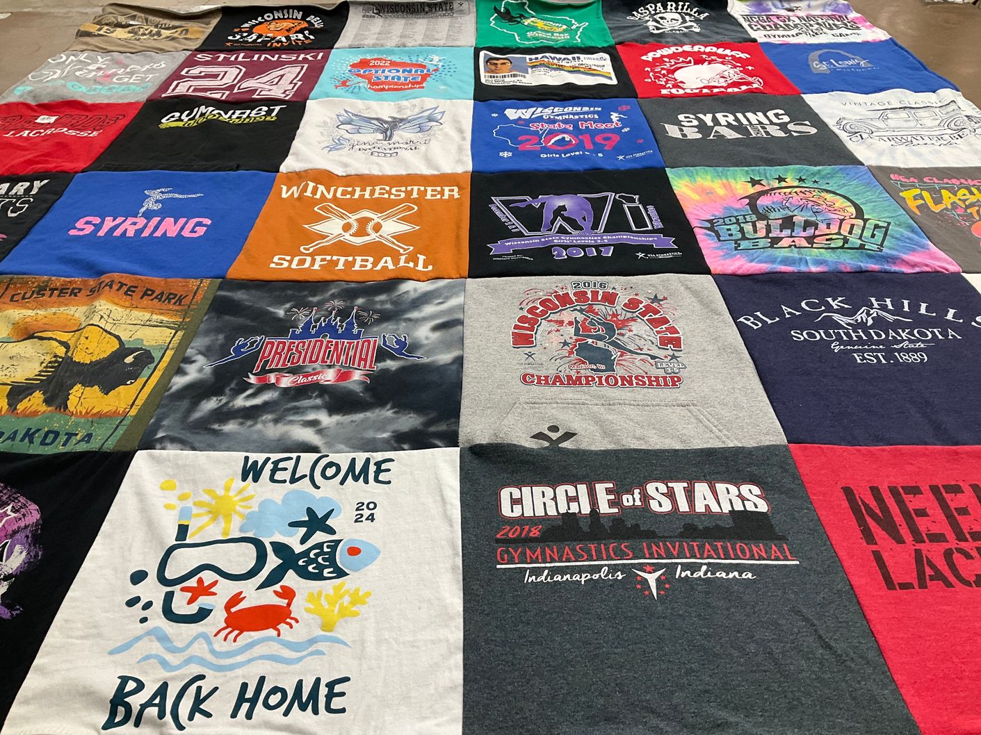 T-shirt quilt featuring wisconsin state championship by jessica from WI