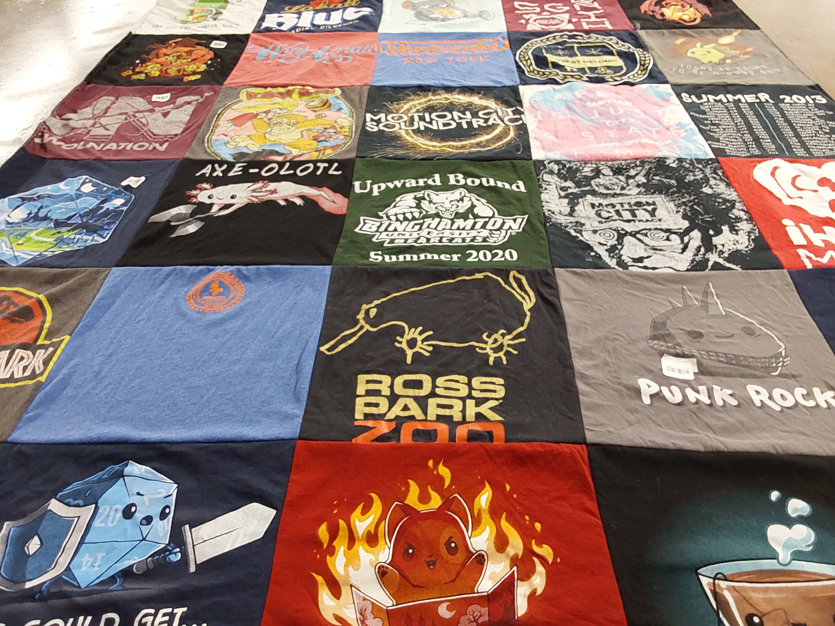 T-shirt quilt from binghamton university by ELIZABETH from NY
