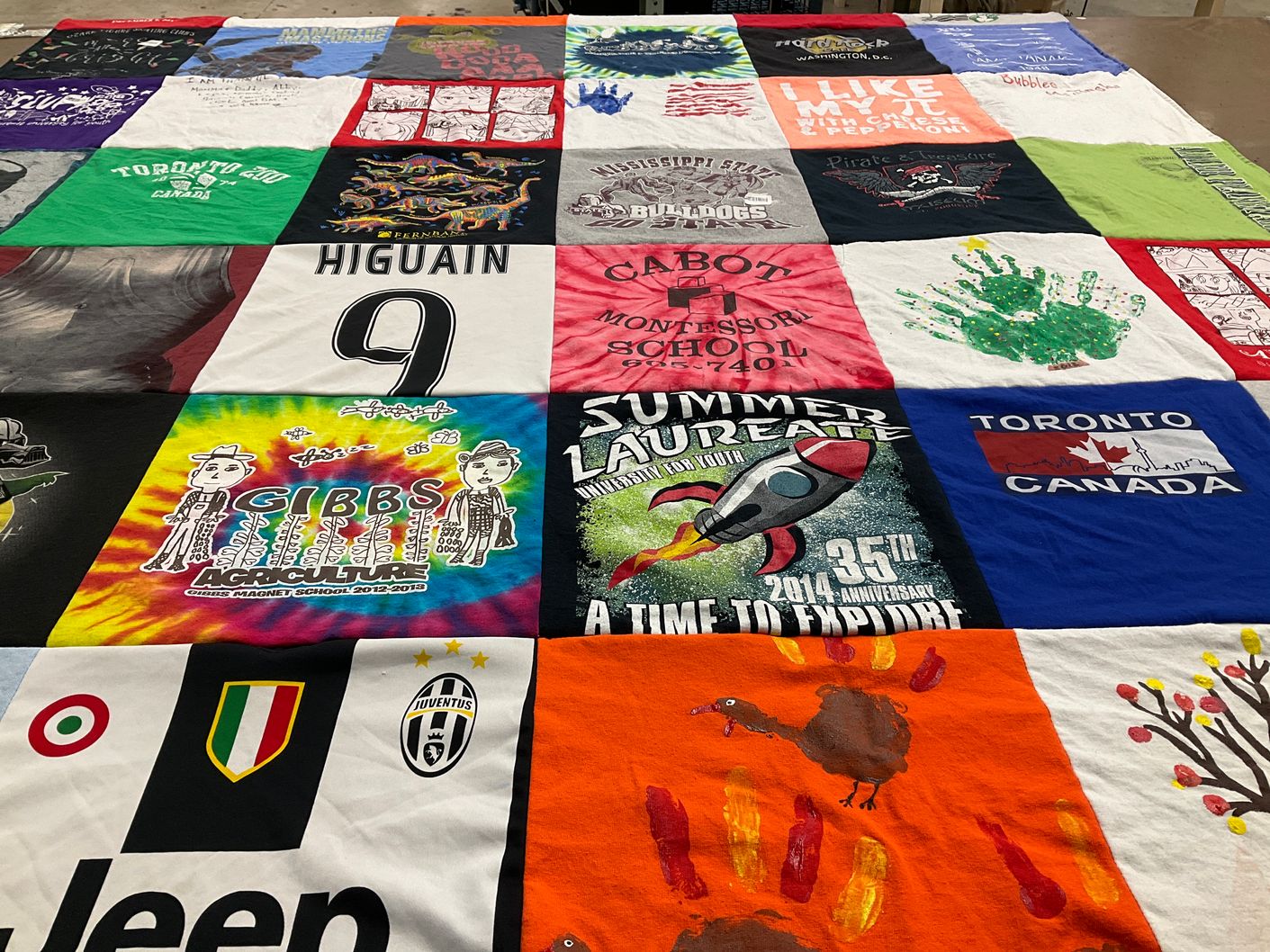 T-shirt quilt featuring bulldogs by Jennifer from MD