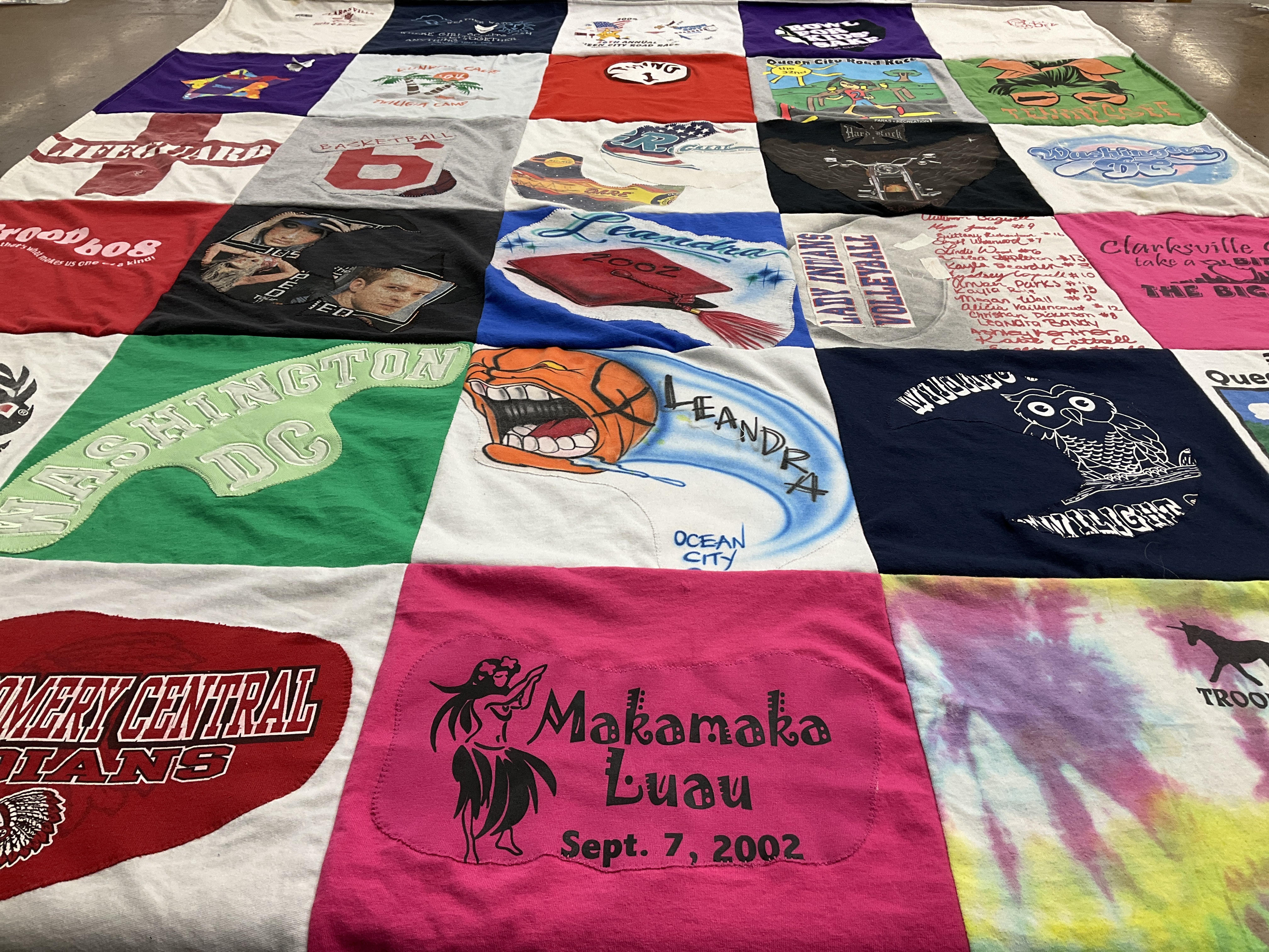 T-shirt quilt featuring lady indians volleyball by Alix from DE