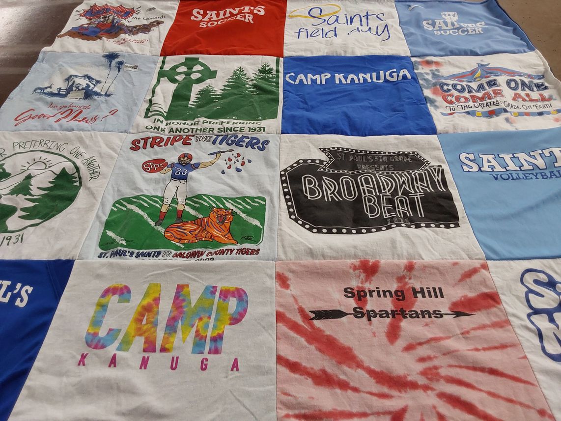 T-shirt quilt featuring calhoun county tigers, spring hill spartans by Jennifer from AL