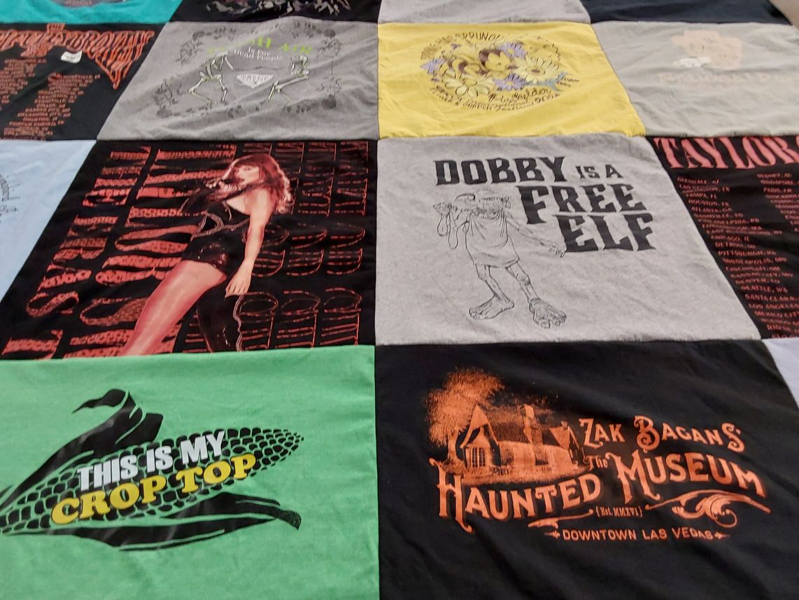 T-shirt quilt with musicians, fantasy themes by Stephanie from NM