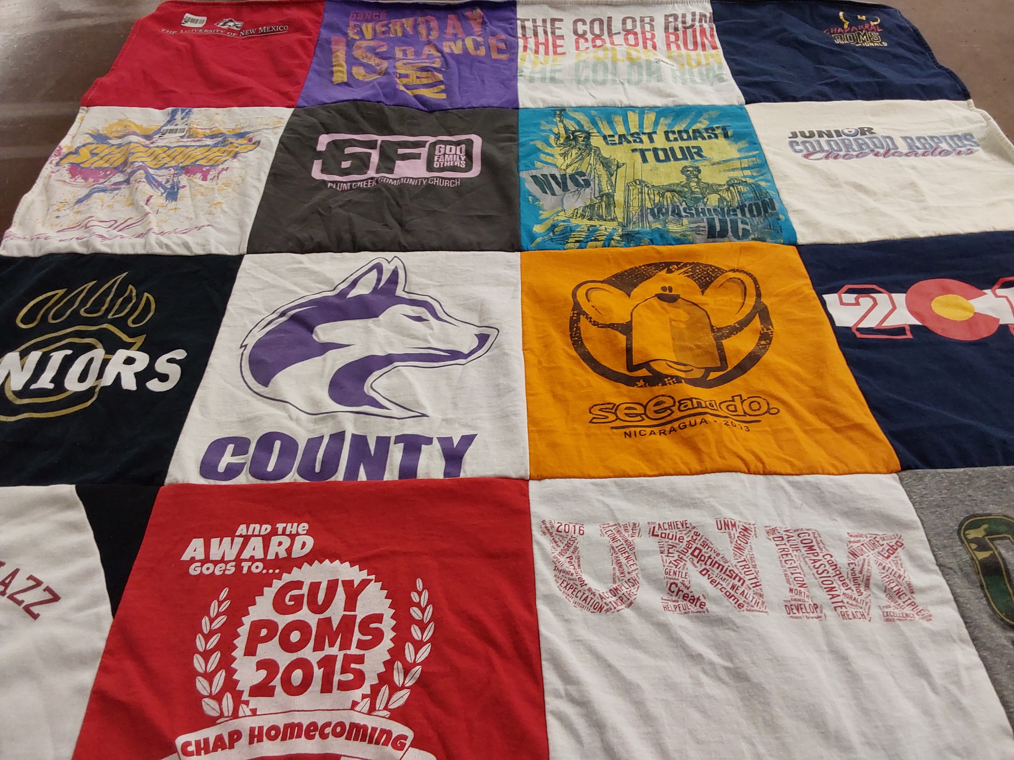 T-shirt quilt from university of new mexico by Chris from OK