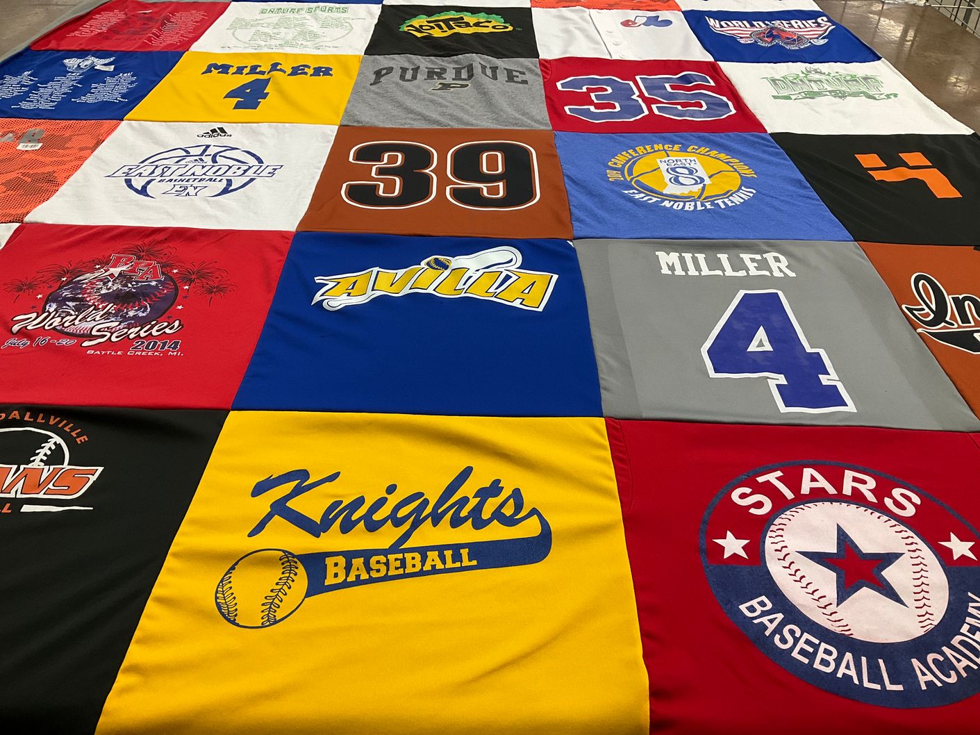 T-shirt quilt featuring miller baseball, knights baseball by Summer from IN